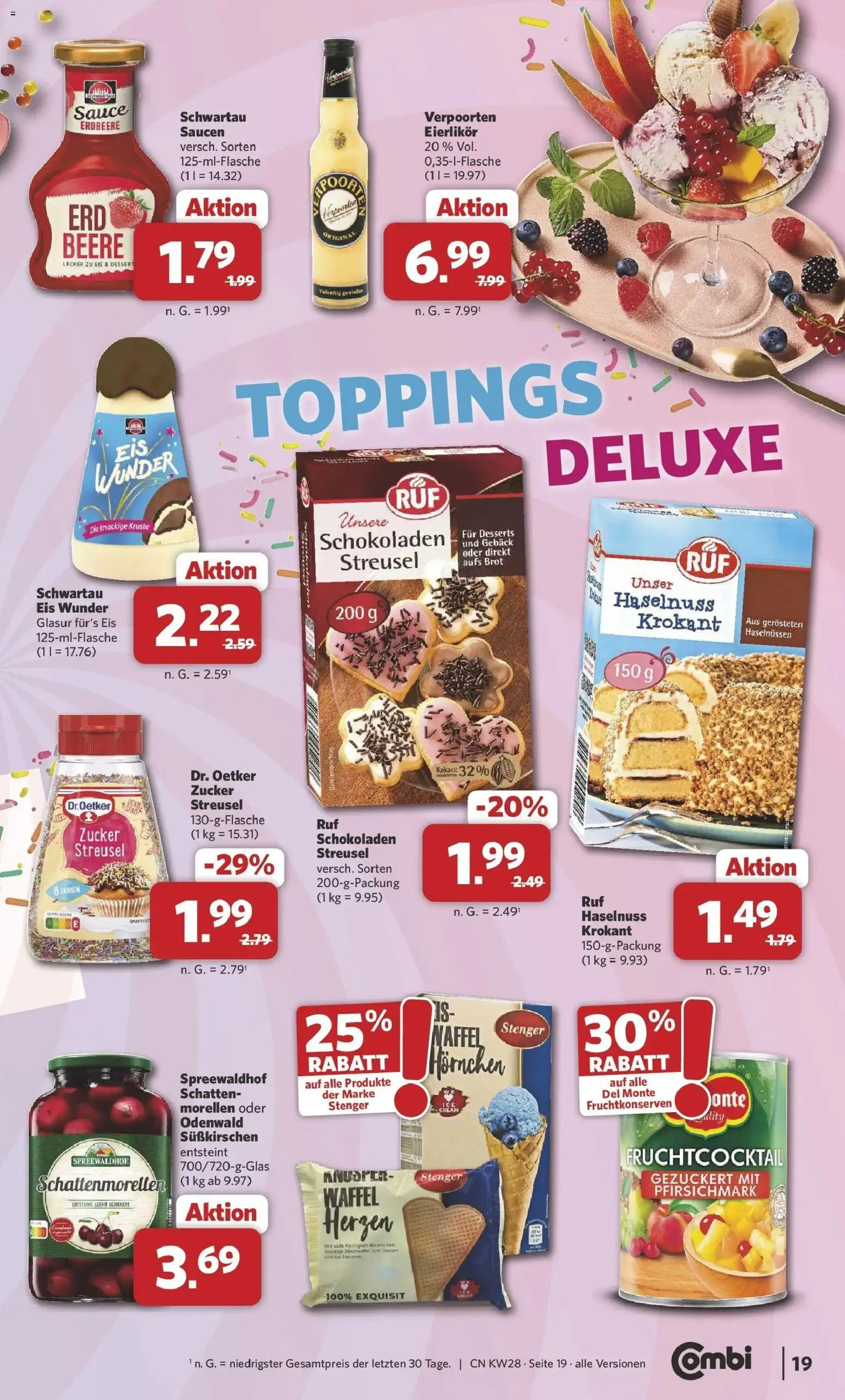 Combi Prospekt Wardenburg – gültig ab 06.07.2026 | Seite: 19 | Produkte: Zucker, Brot, Eis