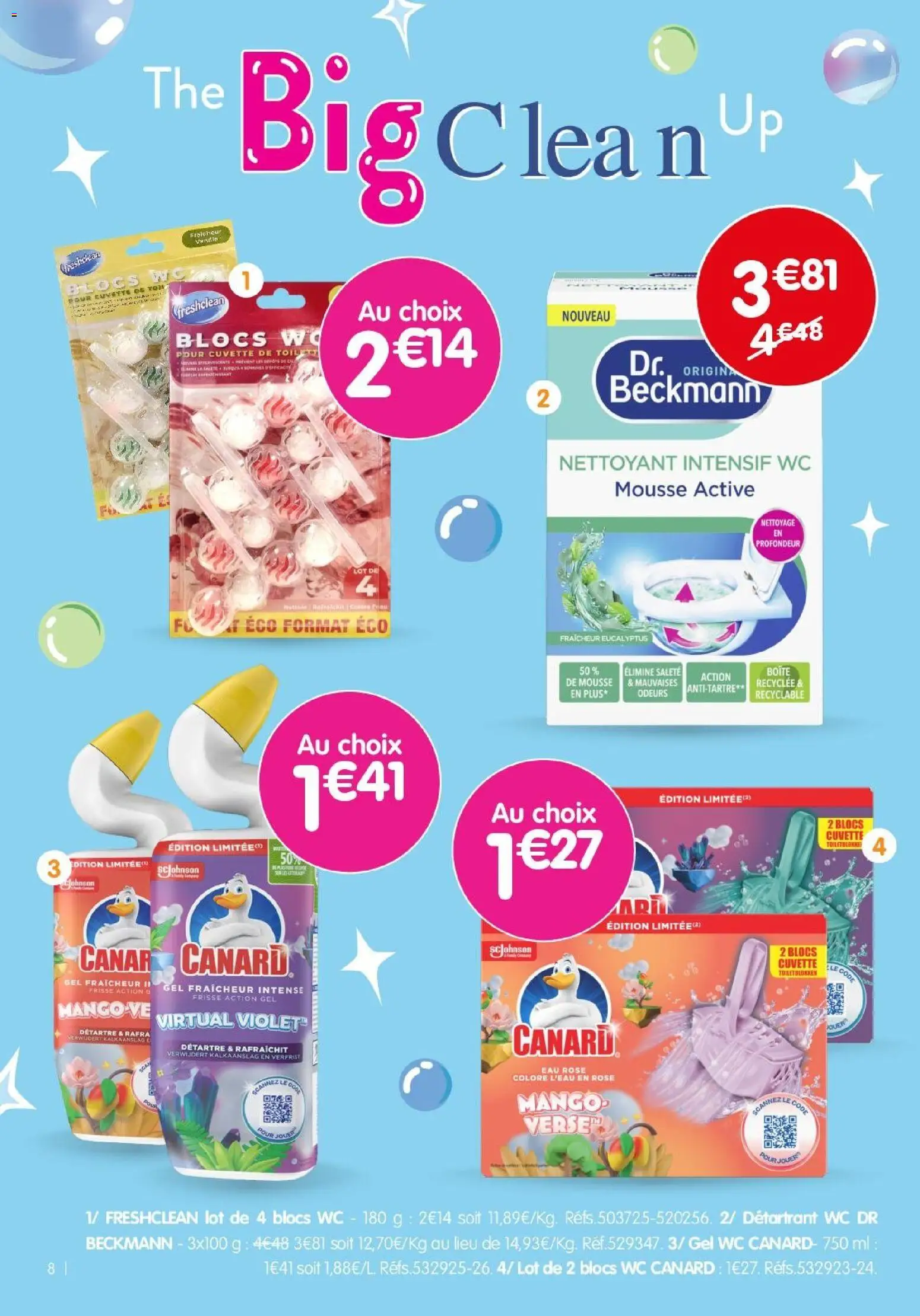 {H1} | Page: 8 | Produits: Canard, Mousse, Détartrant, Détartrant WC