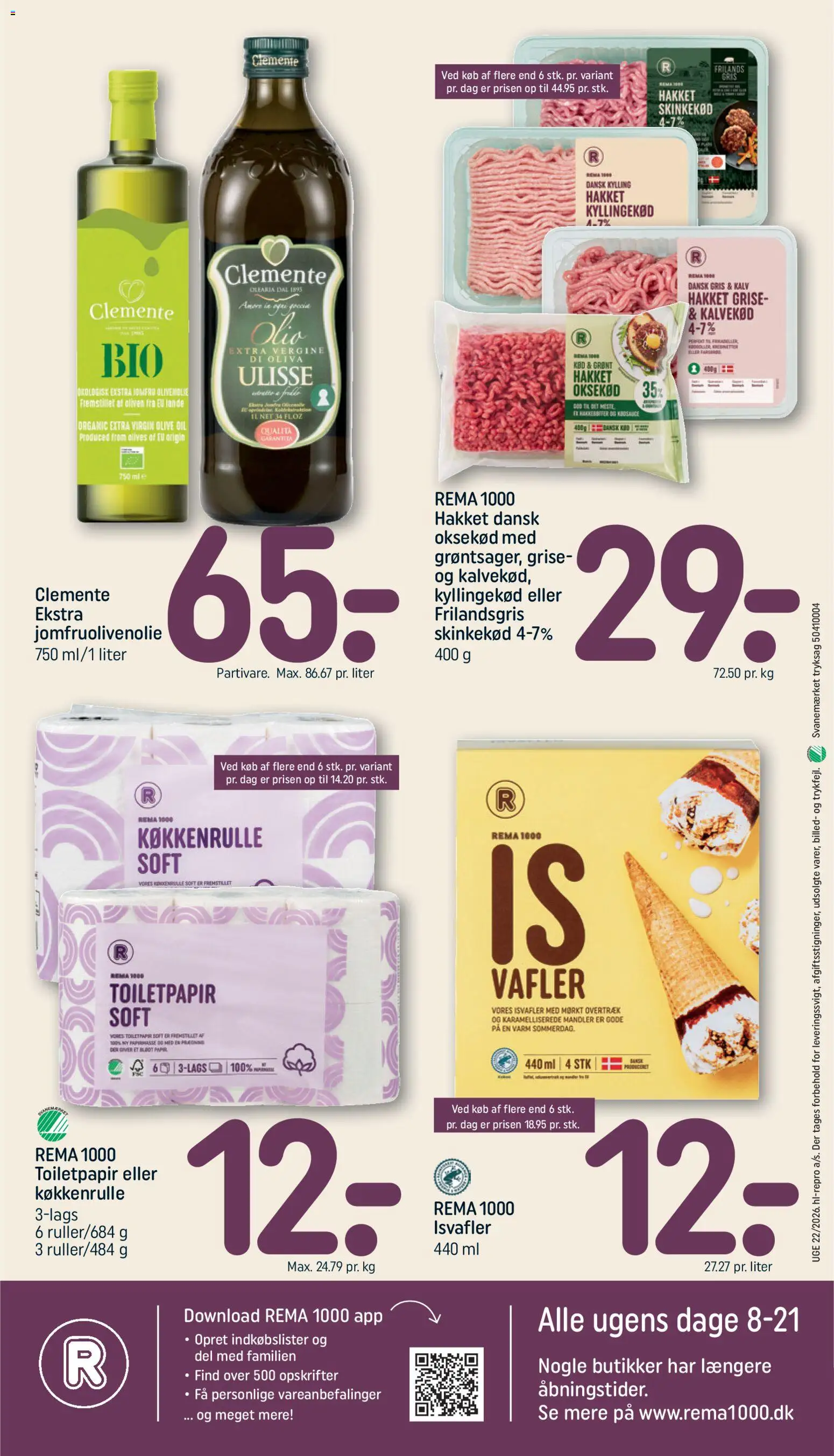 Rema 1000 tilbudsavis – gyldig fra 26.05.2026 | Side: 24 | Produkter: Kyllingekød, Mandler, Vafler, Olivenolie