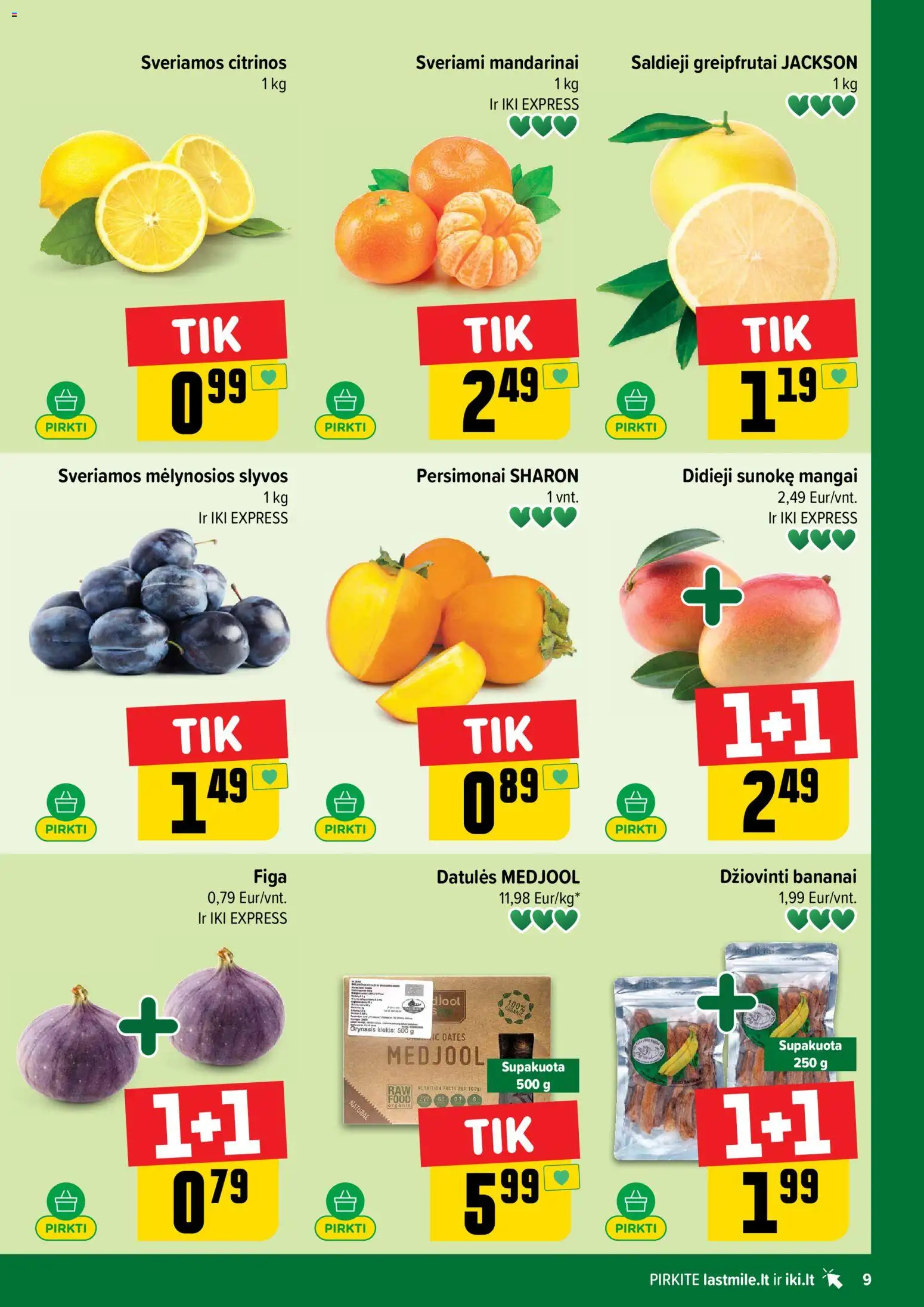 IKI akcijos nuo 2026.10.05 | Puslapis: 9 | Prekių: Bananai, Mandarinai