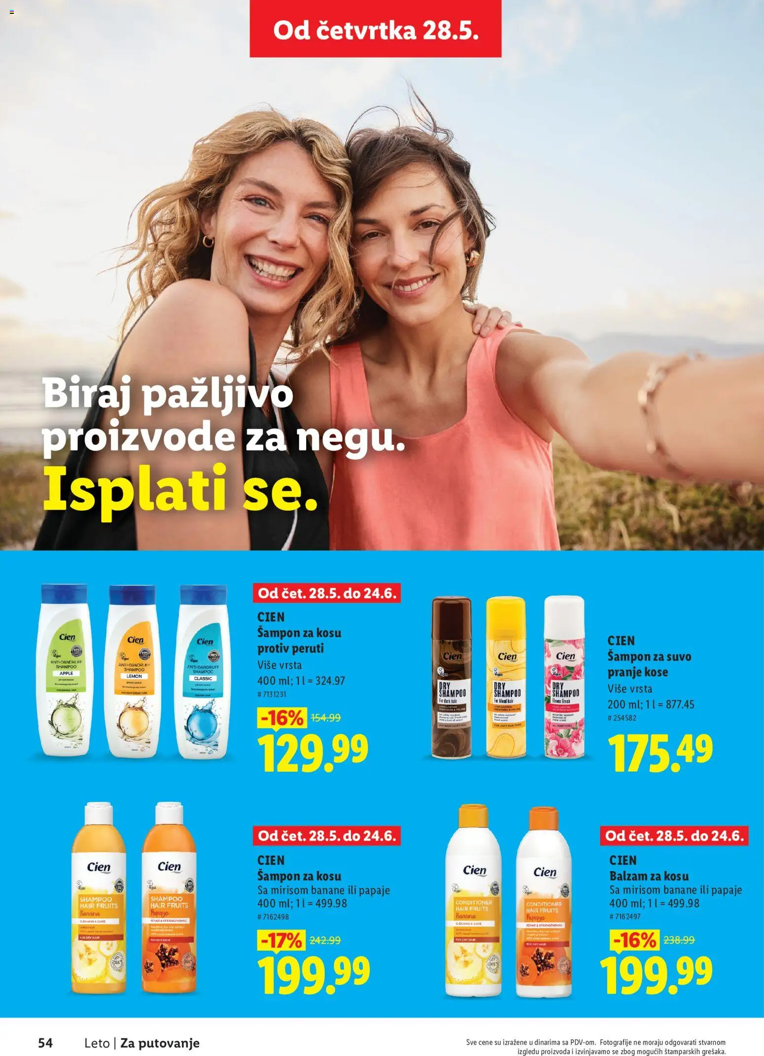 Lidl katalog - važi od 28.05.2026 | Strana: 54 | Proizvode: Banana, Cien, Šampon, Balzam za kosu