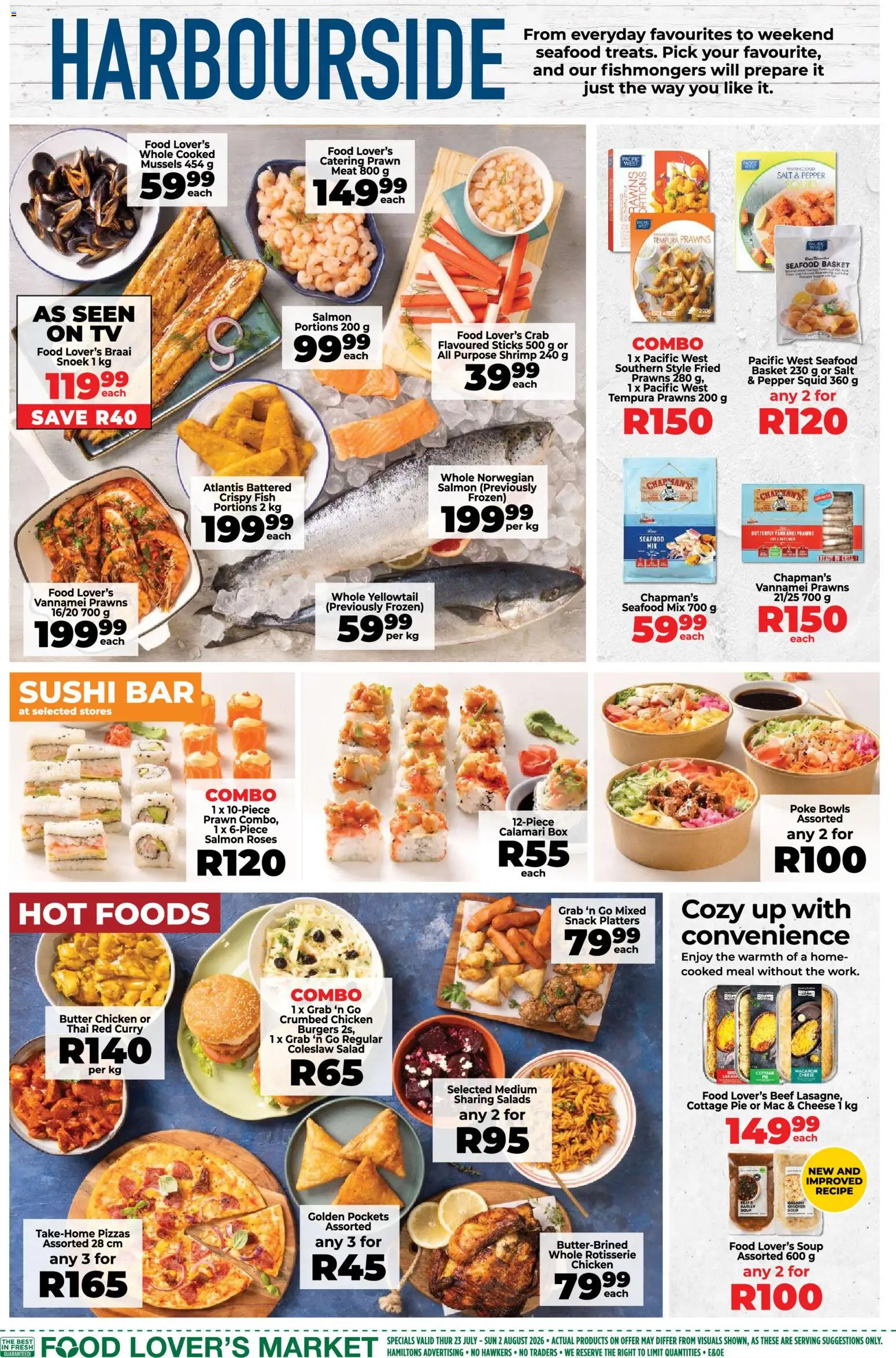 New Food Lover's Market catalogue – valid from 23/07/2026 | Page: 4 | Products: TV, Box, Fish, Soup