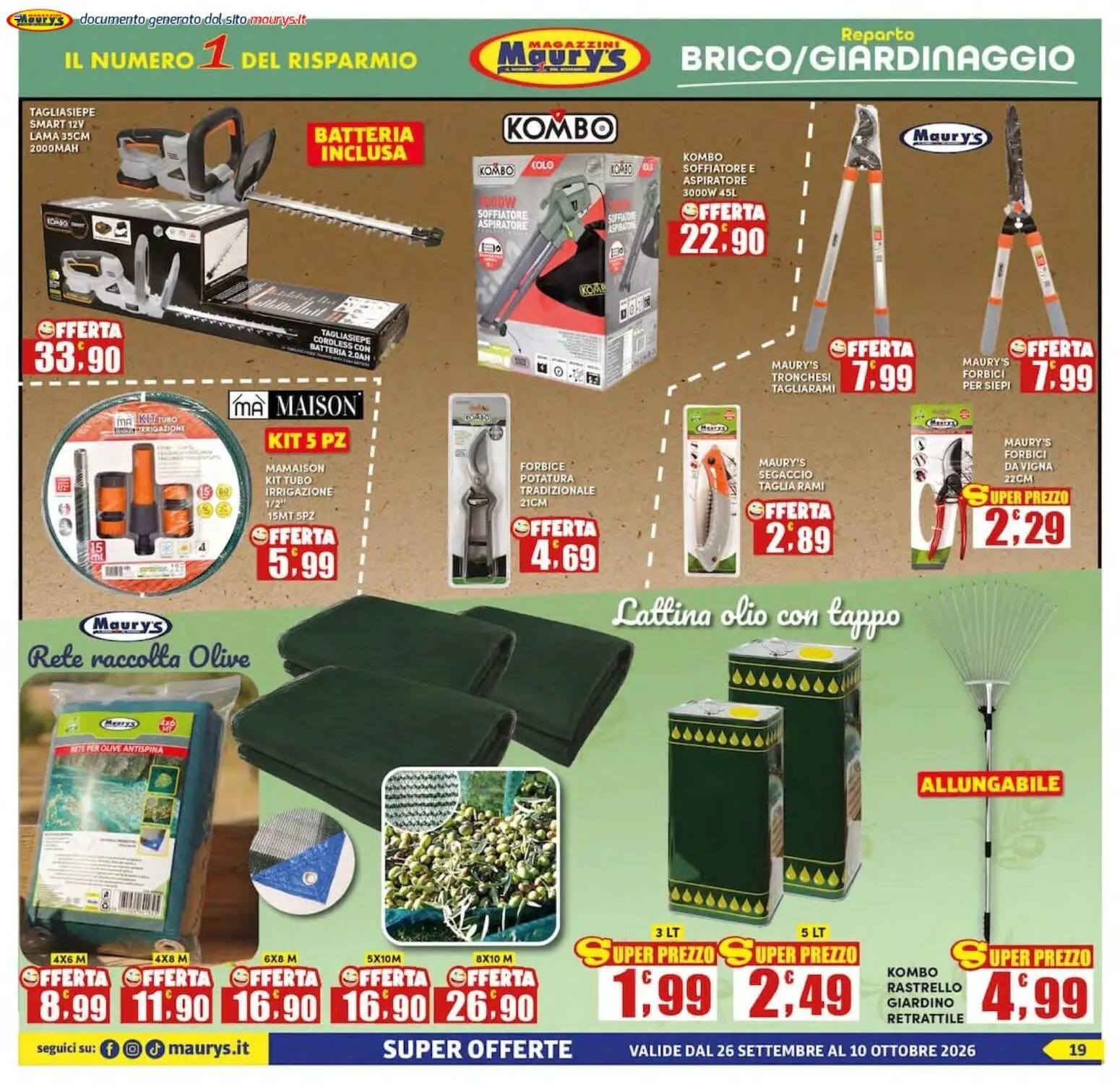 Volantino Maury's del 26/09/2026 | Pagina: 19
