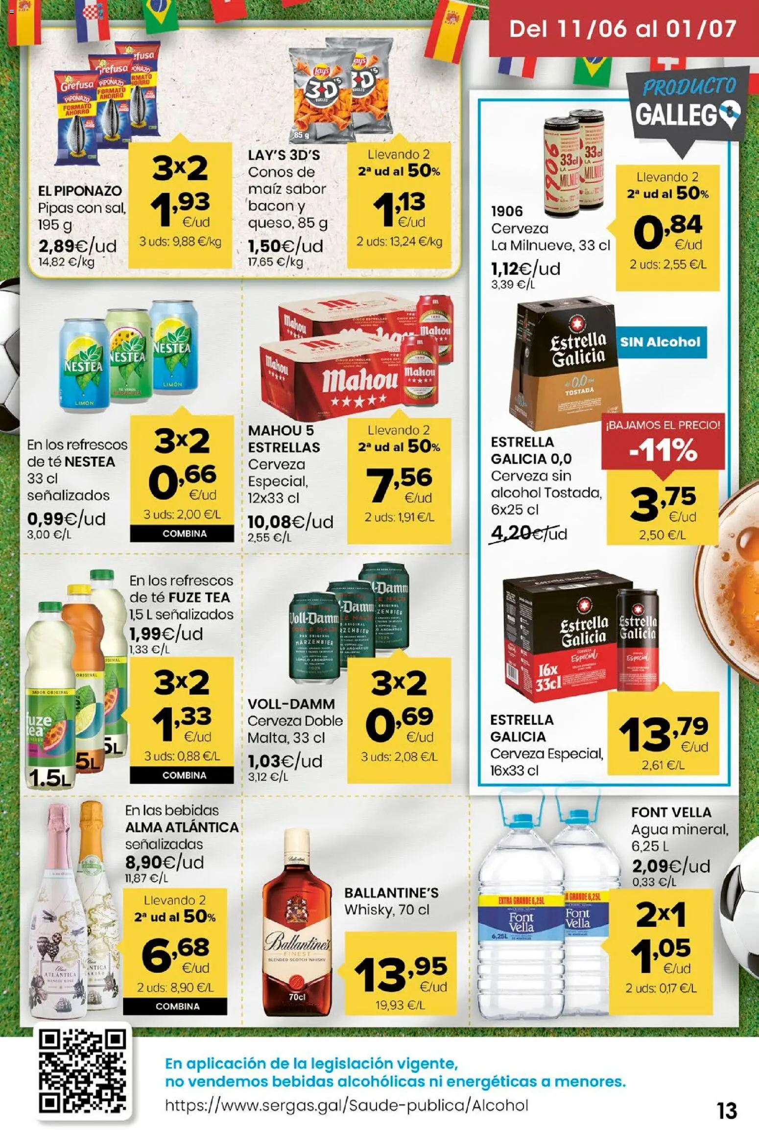Eroski Miramos por ti! │ válido desde el 11.06.2026 | Página: 13 | Productos: Cerveza, Té, Whisky
