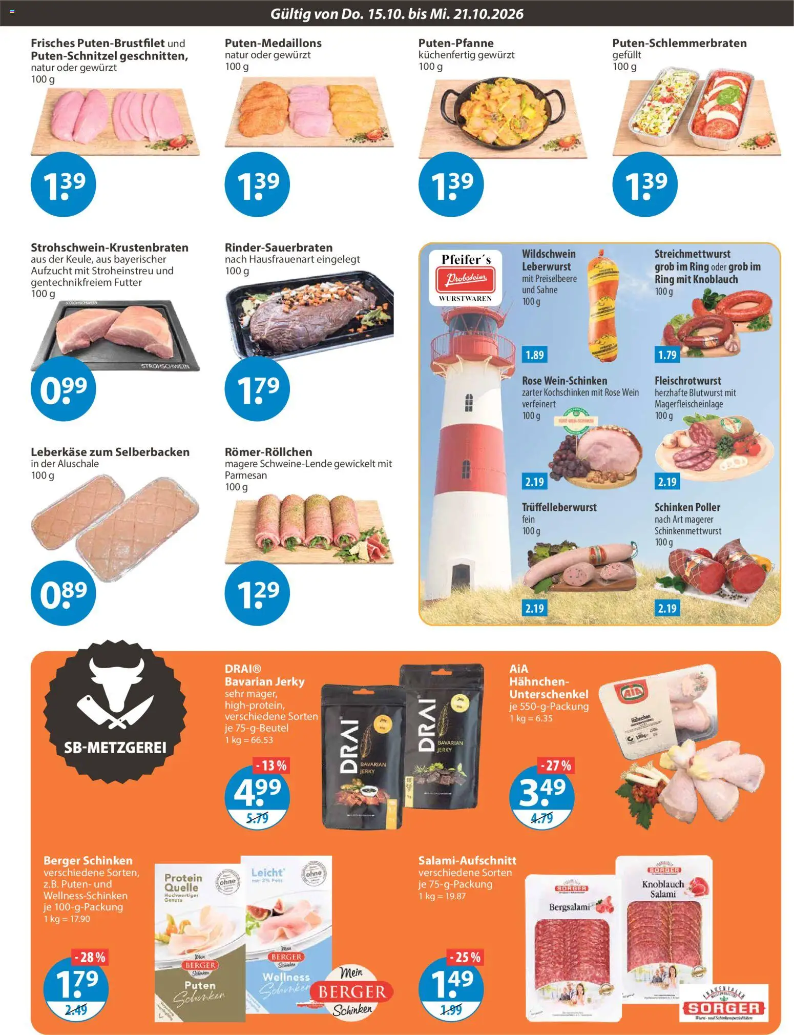 V-Markt Angebote – gültig ab 15.10.2026 | Seite: 3 | Produkte: Hahnchen, Schinken, Schweinelende, Leberkase