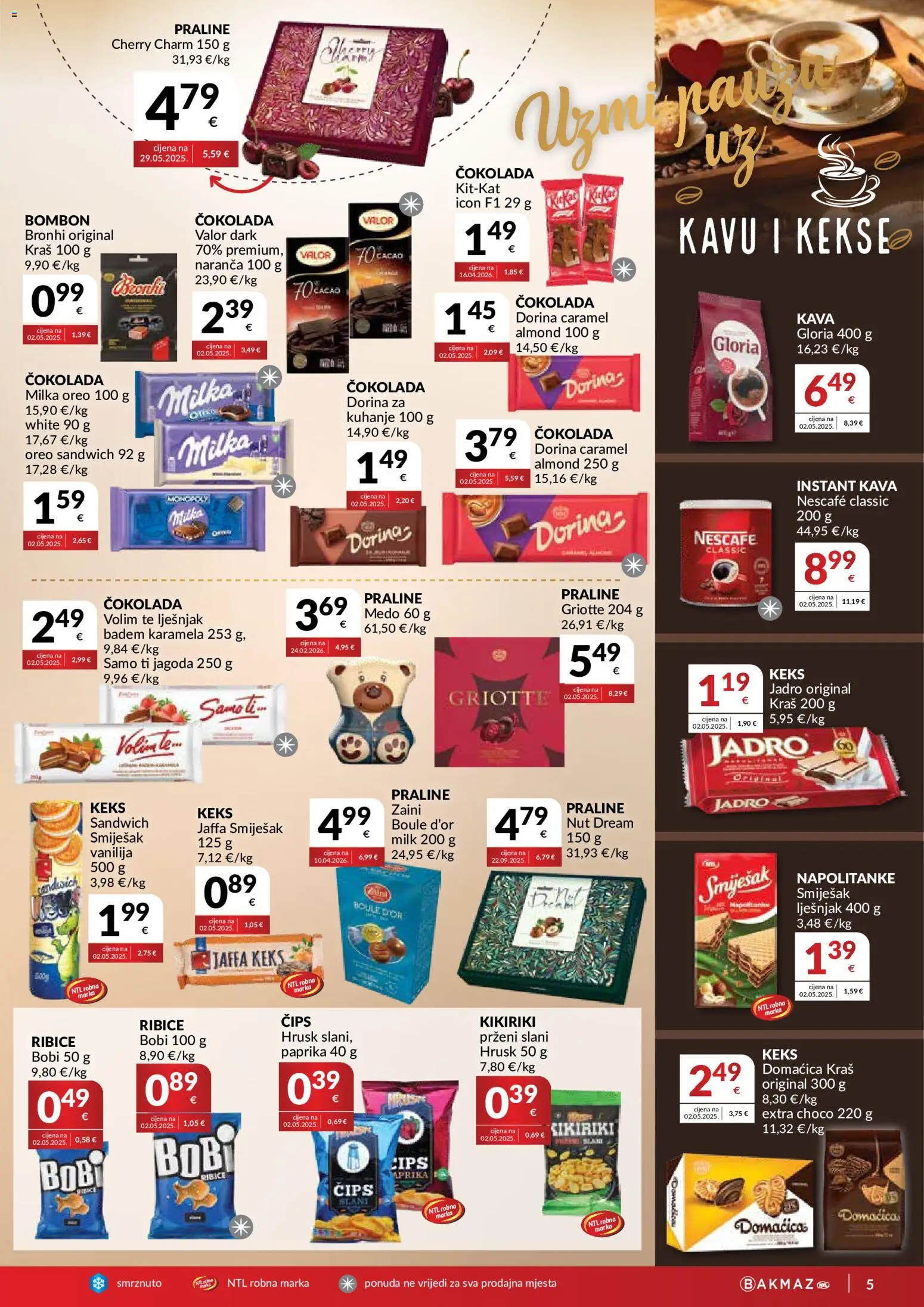 Bakmaz katalog | vrijedi od 06.05.2026 | Stranica: 5 | Proizvodi: Dorina, Kava, Badem, Milka