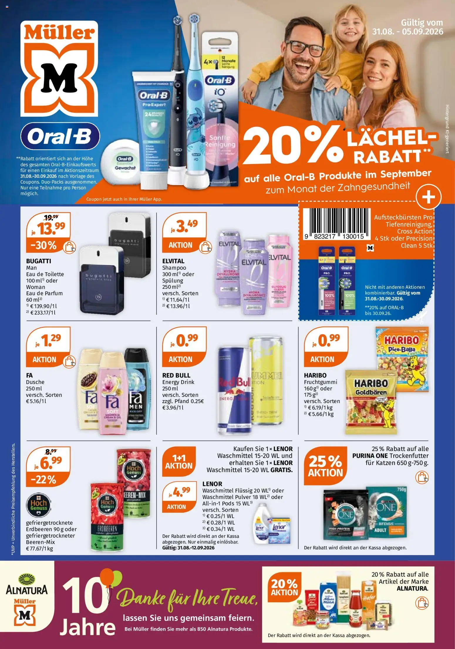Müller Unsere Spätsommer Must-haves! gültig ab 31.08.2026 | Seite: 1 | Produkte: Erdbeeren, Toilette, Dusche, Waschmittel