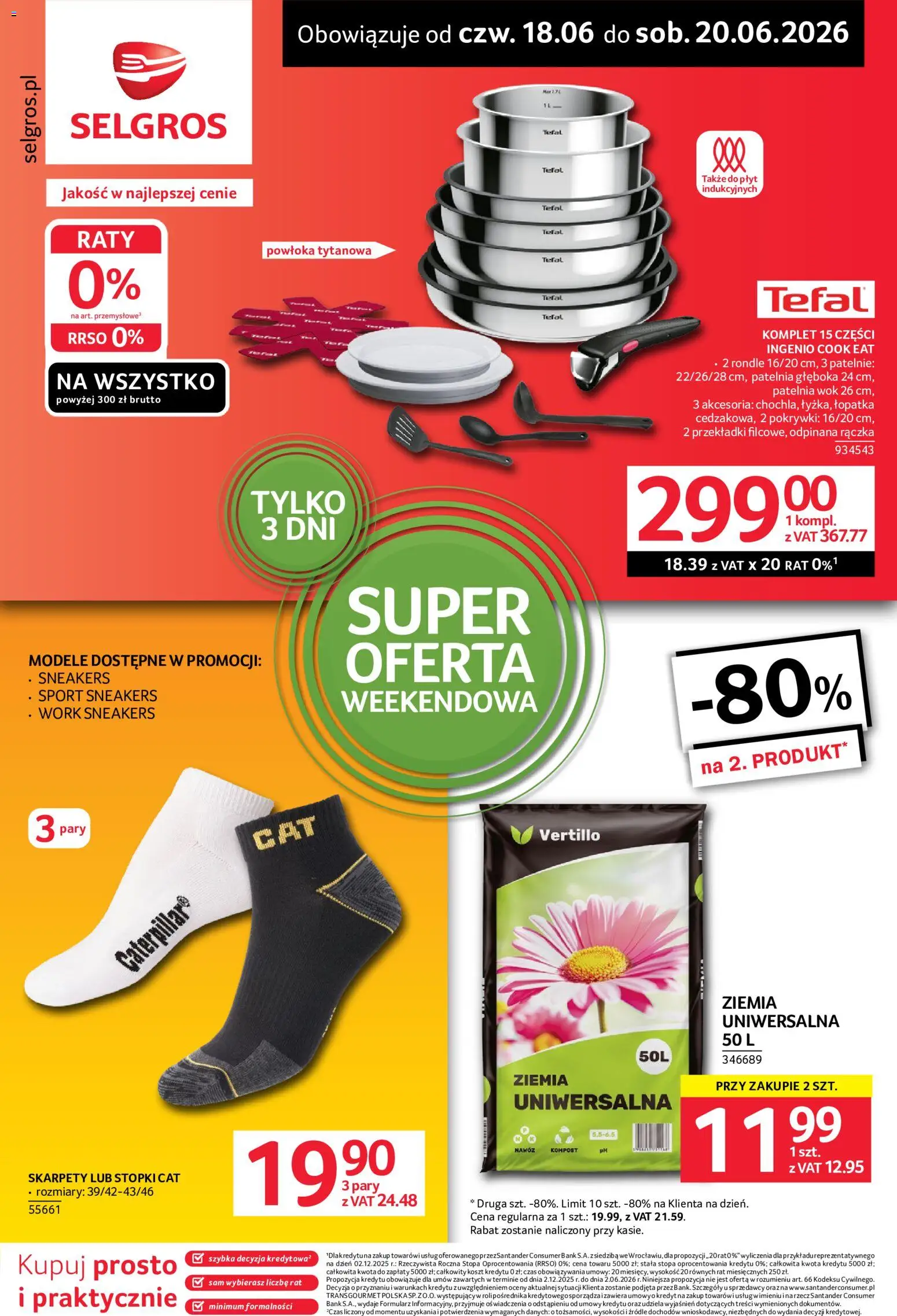Selgros cash&carry gazetka - Oferta weekendowa od 18.06.2026 | Strona: 1 | Produkty: Ziemia, Patelnie, Patelnia, Tefal