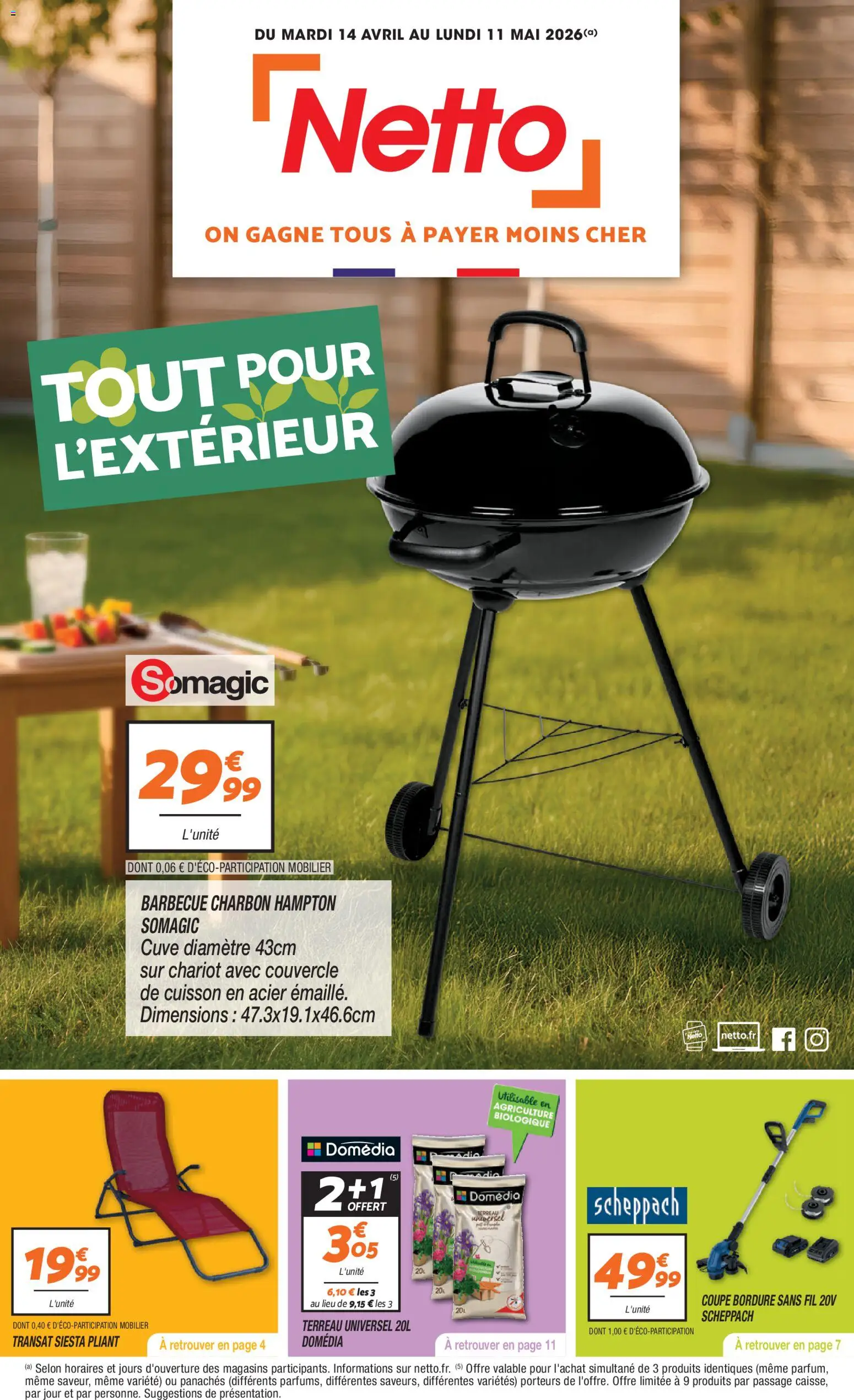 {H1} | Page: 1 | Produits: Terreau Universel, Barbecue charbon, Transat, Terreau