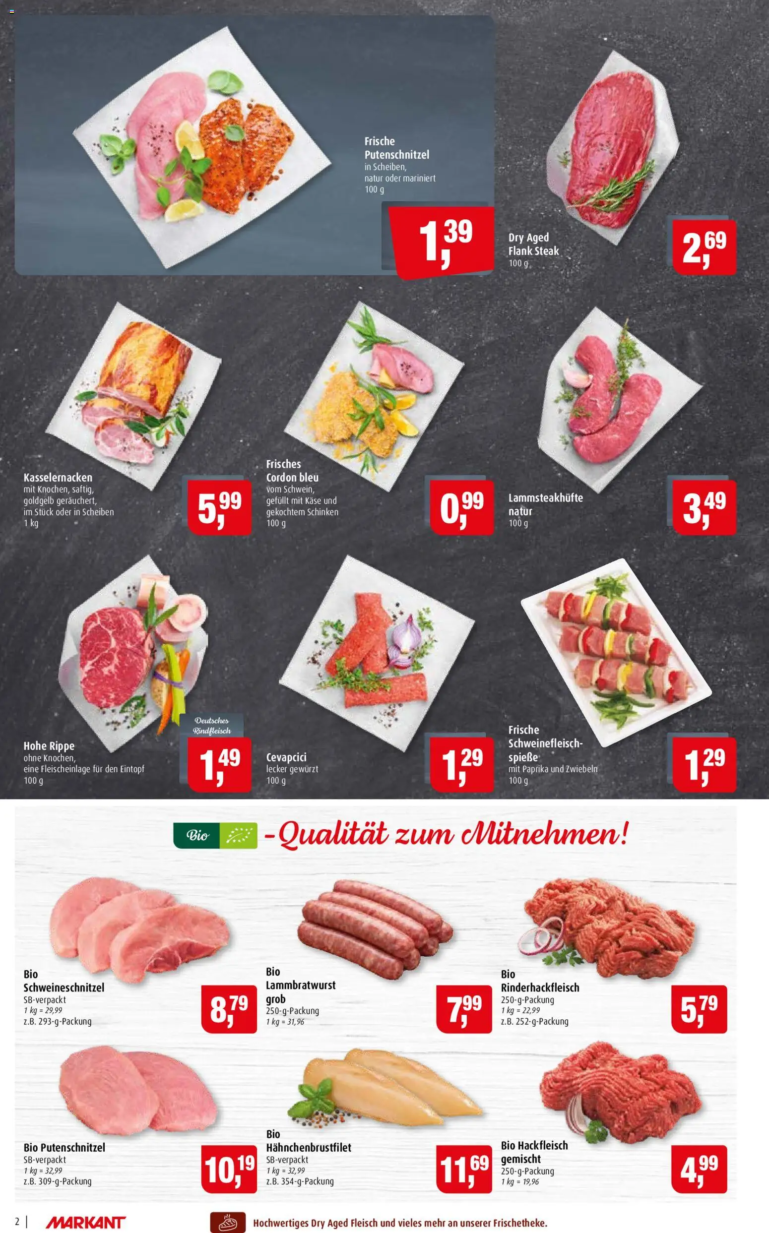 Markant Prospekt – gültig ab 06.07.2026 | Seite: 2 | Produkte: Schweinefleisch, Steak, Fleisch, Hackfleisch