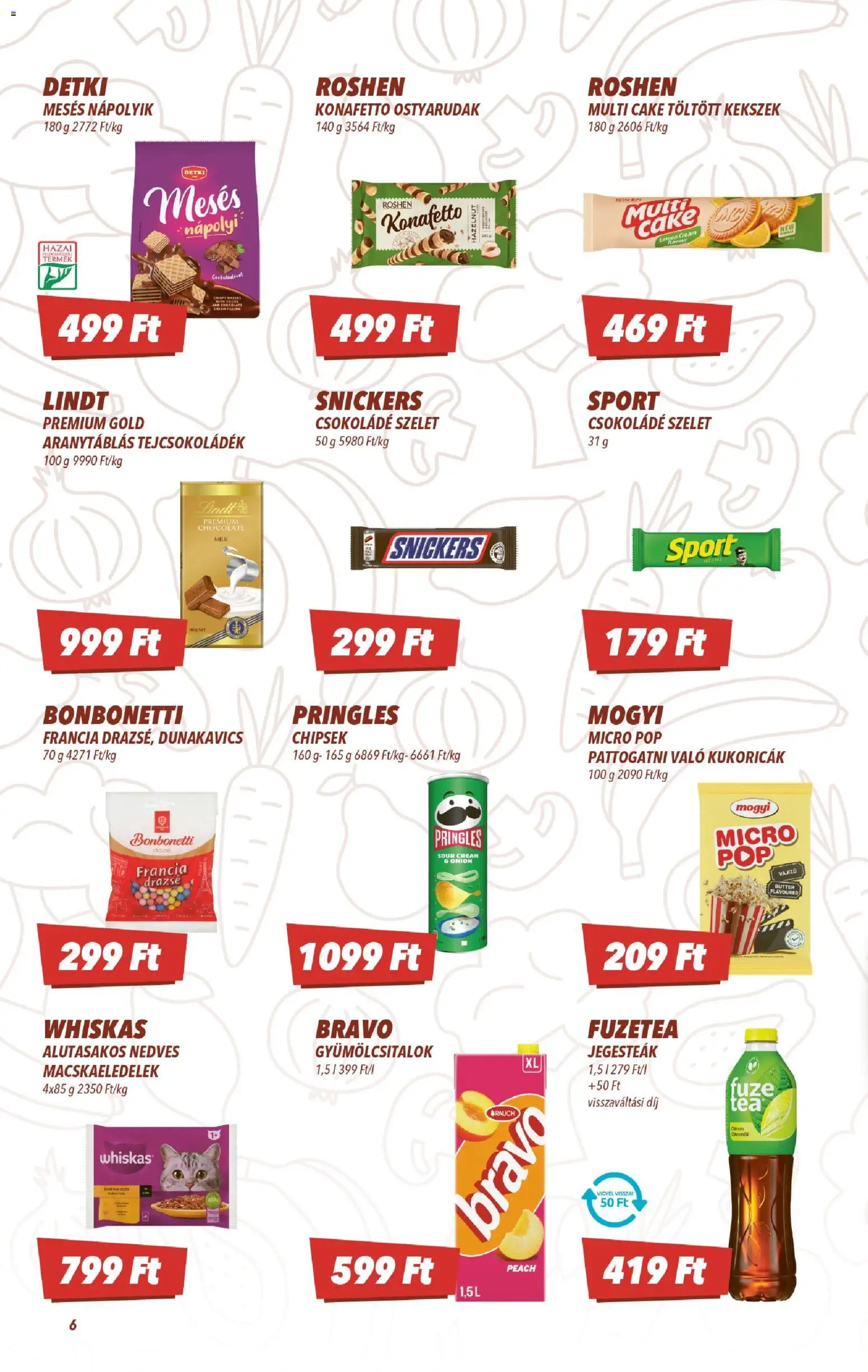 CBA akciós ujság - amely érvényes a következő dátumtól: 2026.09.17. | Oldal: 6 | Termékek: Pringles, FuzeTea, Drazsé, Nápolyi