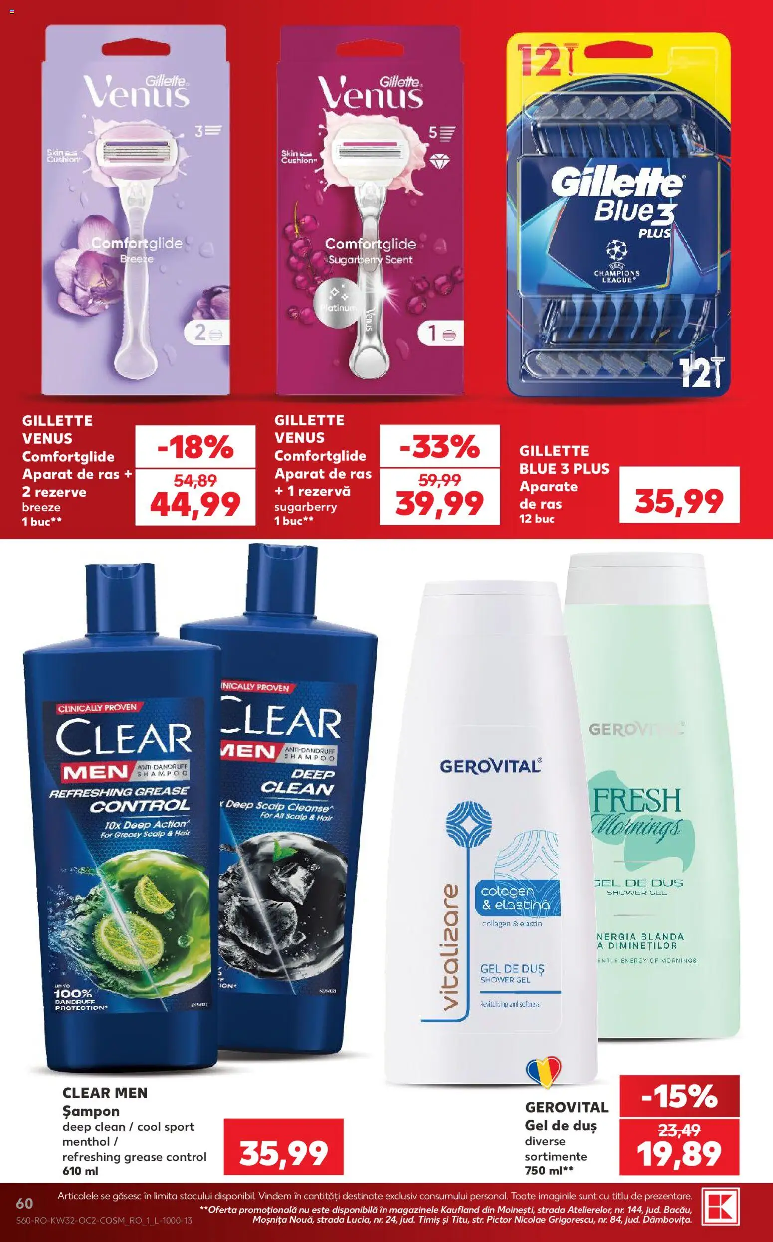 Noul catalog Kaufland – valabil de la 05.08.2026 | Pagină: 60 | Produse: Aparat De Ras, Simit, Șampon, Gel de duș