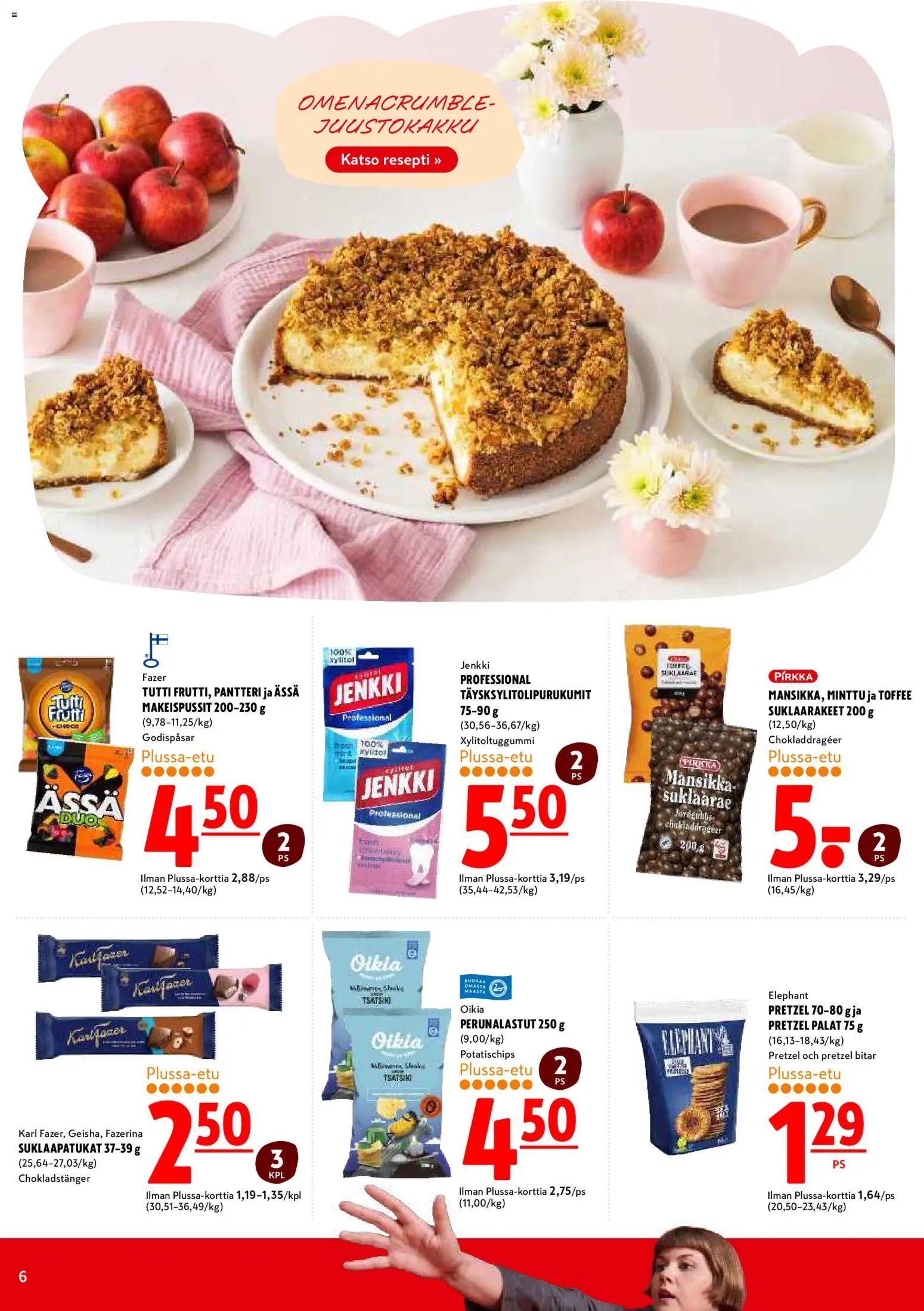 K-Citymarket tarjoukset – voimassa 27/08/2026 alkaen | Sivu: 6 | Tuotteet: Makeispussit, Minttu, Suklaapatukat, Tutti