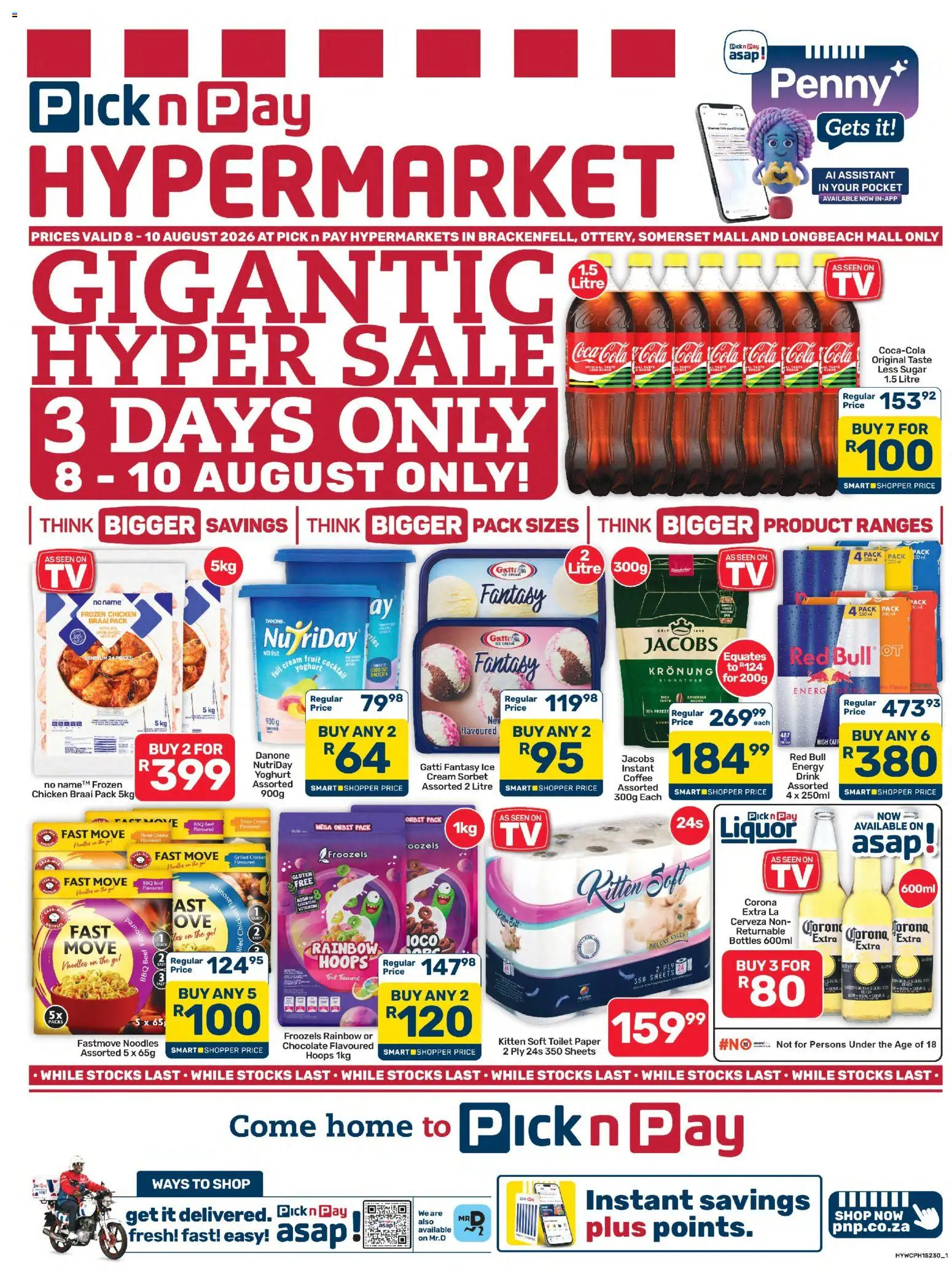 New Pick n Pay catalogue – valid from 08/08/2026 | Page: 1 | Products: Chocolate, Beef, Cream, Paper