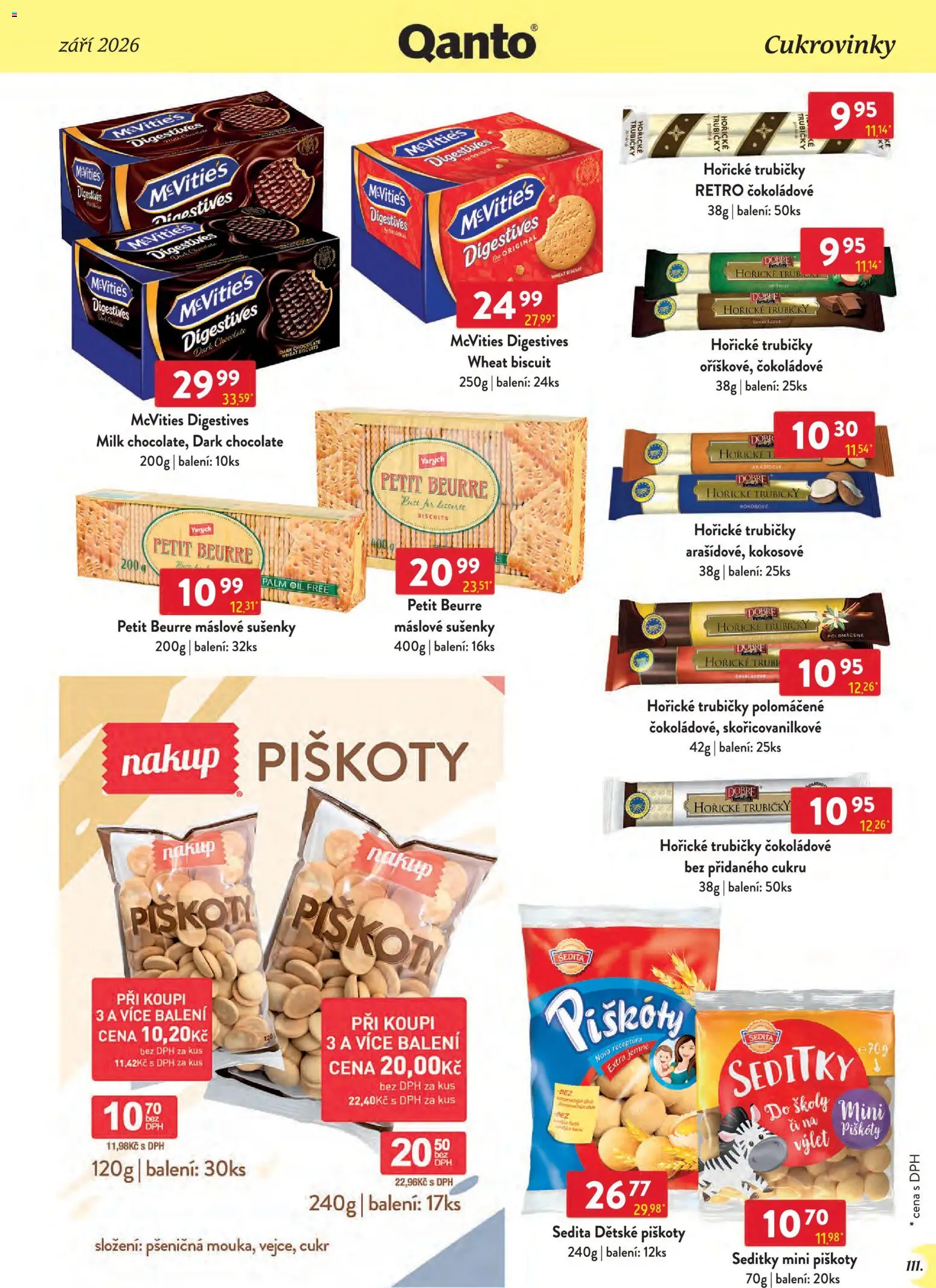 Astur & Qanto leták - Velkoobchod 09/2026 od 01.09.2026 | Strana: 111 | Produkty: Máslové sušenky, Piškoty, Cukr, Cukrovinky