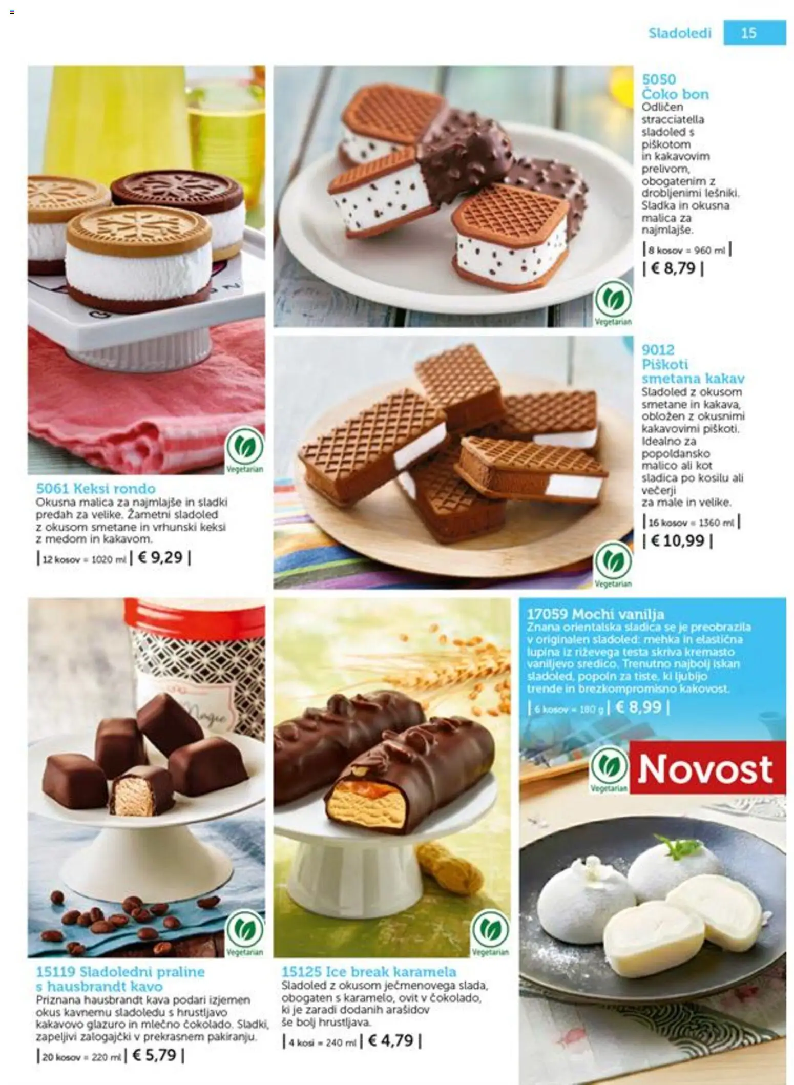 Novi Bofrost katalog ponudbe – veljaven od 01.07.2026 | Stran: 15 | Izdelki: Keksi, Kava, Smetana, Sladoled