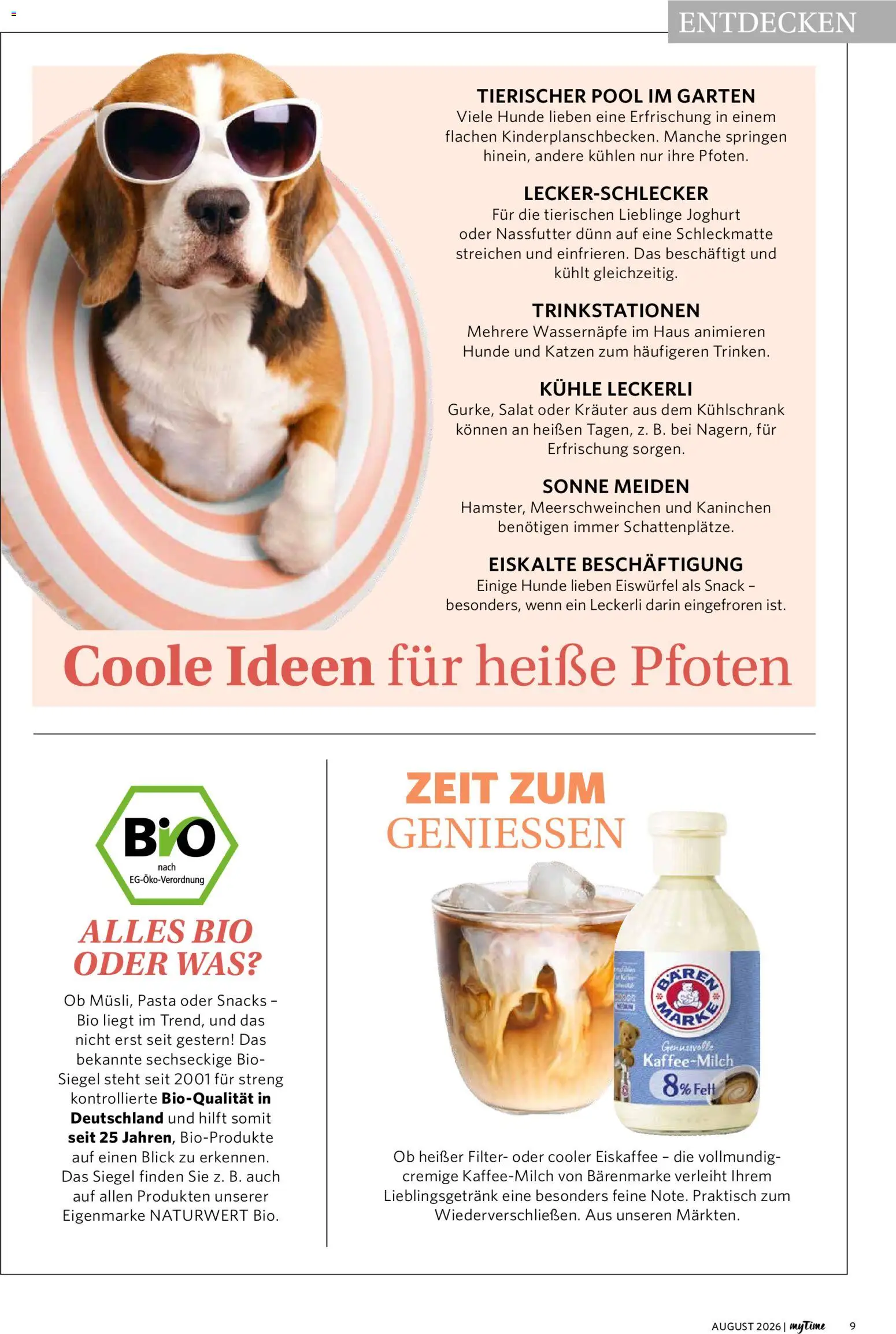 Combi myTime August 2026 – gültig ab 01.08.2026 | Seite: 9 | Produkte: Joghurt, Kaninchen, Kühlschrank, Salat