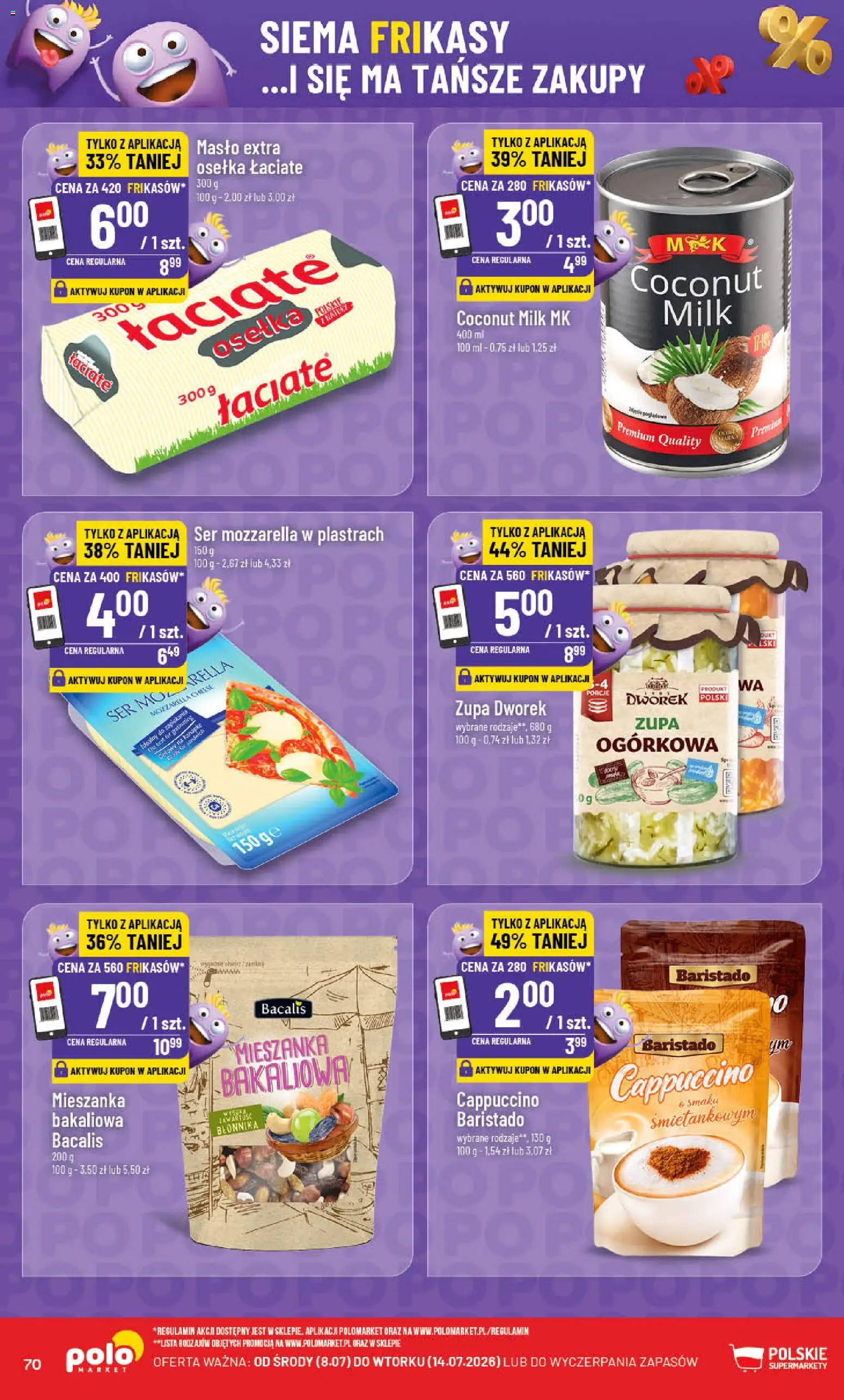 POLOmarket gazetka od 08.07.2026 | Strona: 70 | Produkty: Osełka, Zupa, Masło, Mozzarella