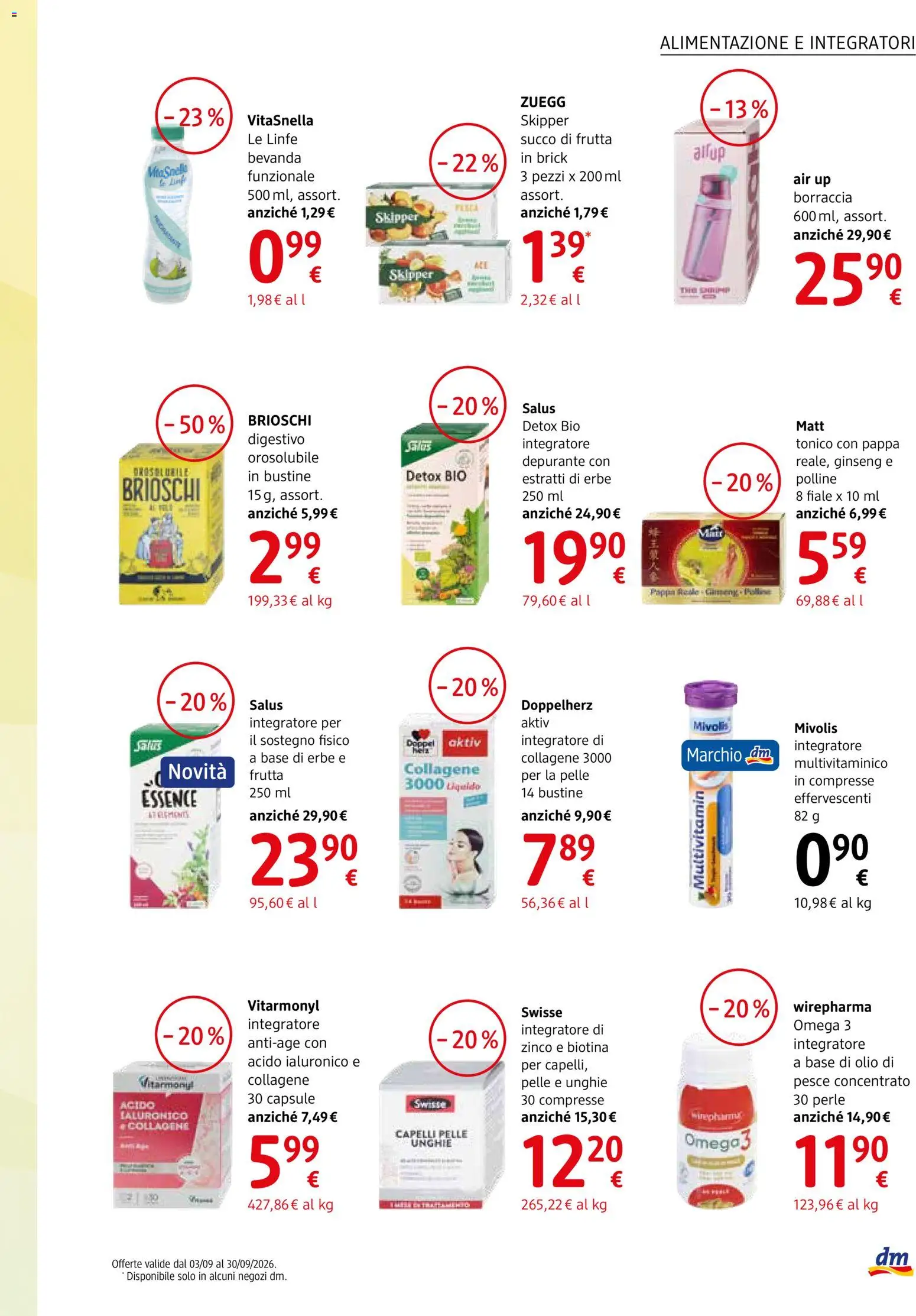 Volantino dm drogerie markt del 03/09/2026 | Pagina: 13 | Prodotti: Erbe, Tonico, Omega, Omega 3