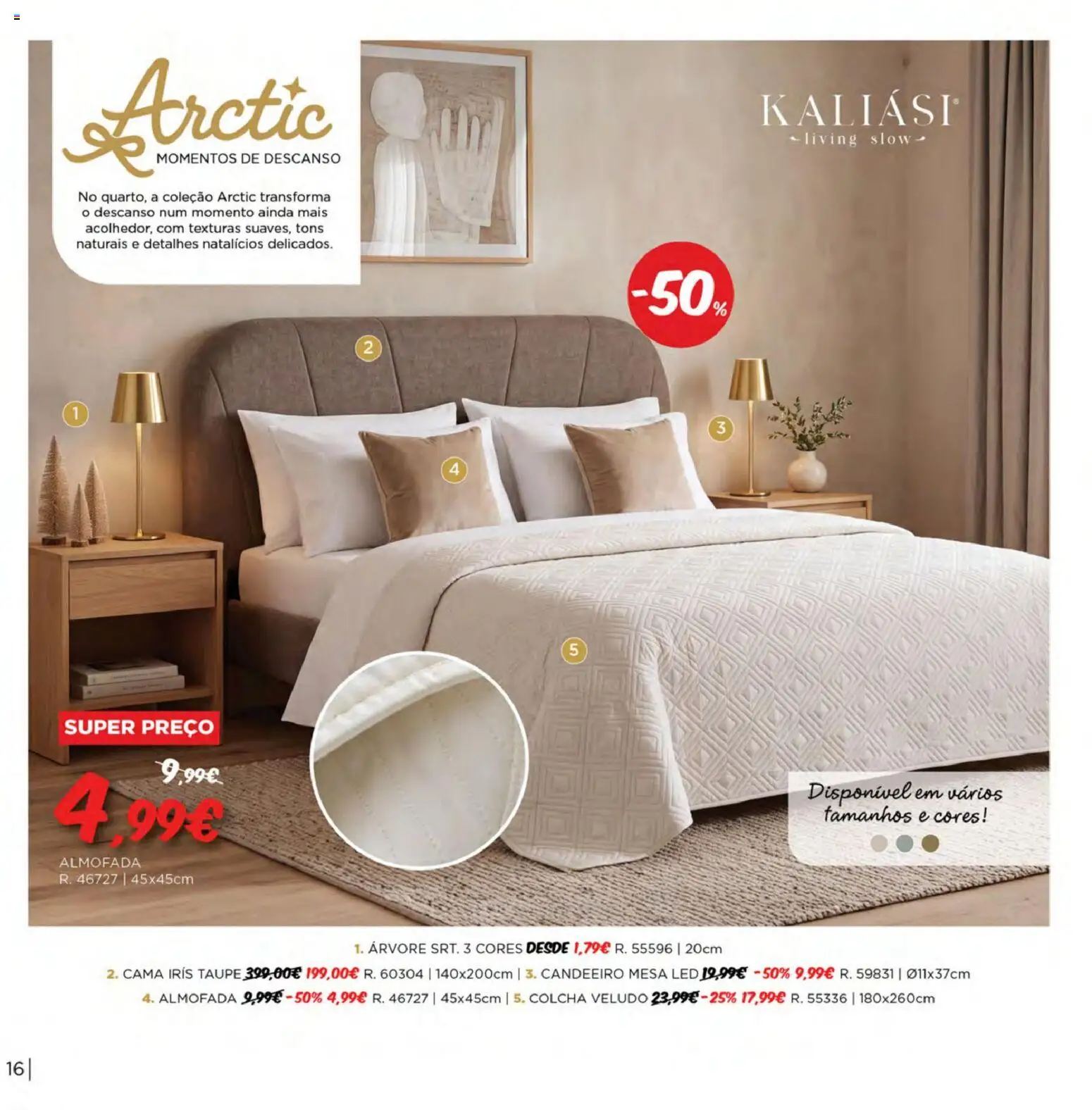 Espaço Casa Catálogo de Natal 2026 │ válido de 06/10/2026 | Página: 16 | Produtos: Candeeiro, Cama, Almofada, Colcha