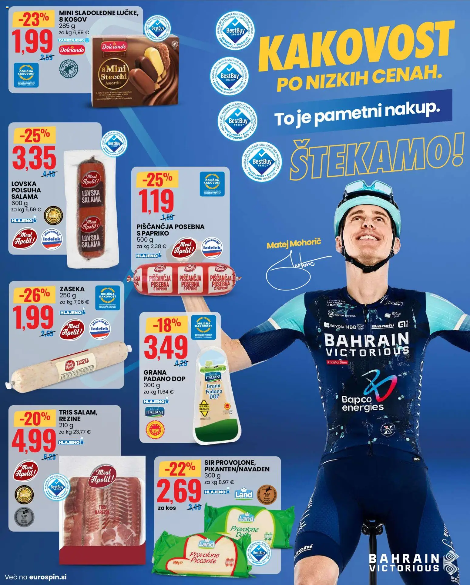 Novi Eurospin katalog ponudbe – veljaven od 21.05.2026 | Stran: 2 | Izdelki: Kos, Sir, Salama