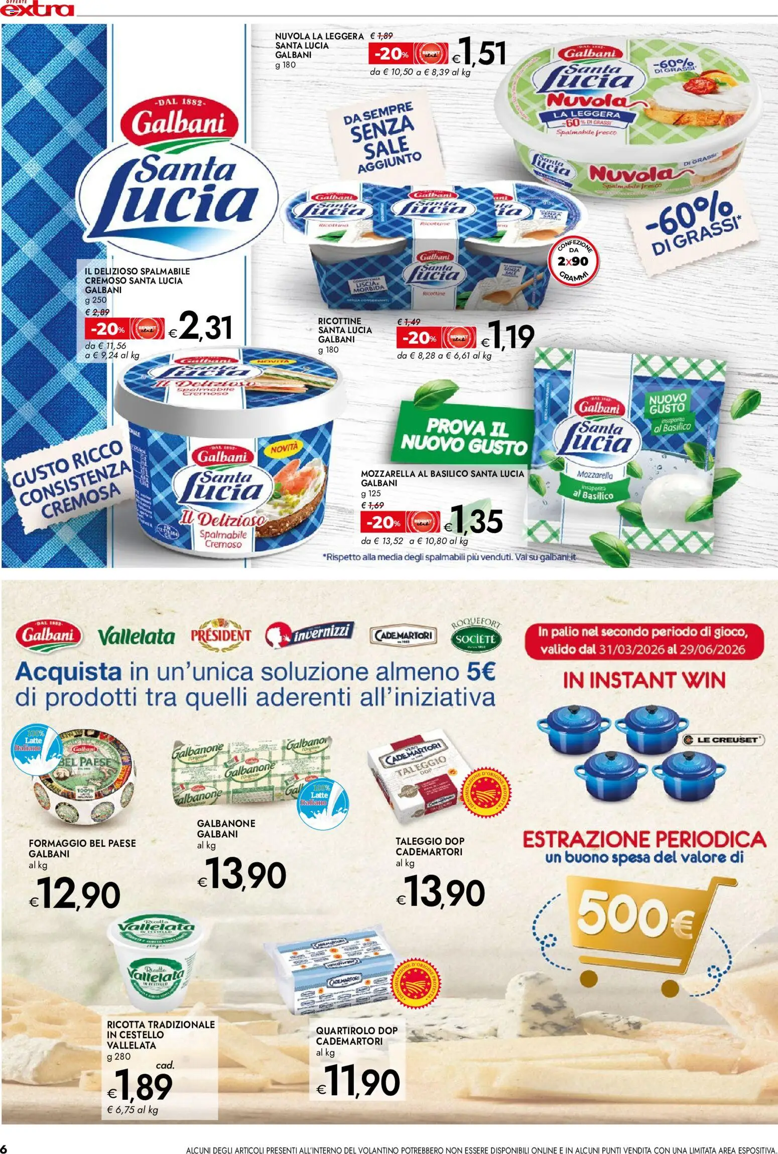 Volantino bennet del 28.05.2026 | Pagina: 6 | Prodotti: Mozzarella, Latte, Formaggio, Ricotta