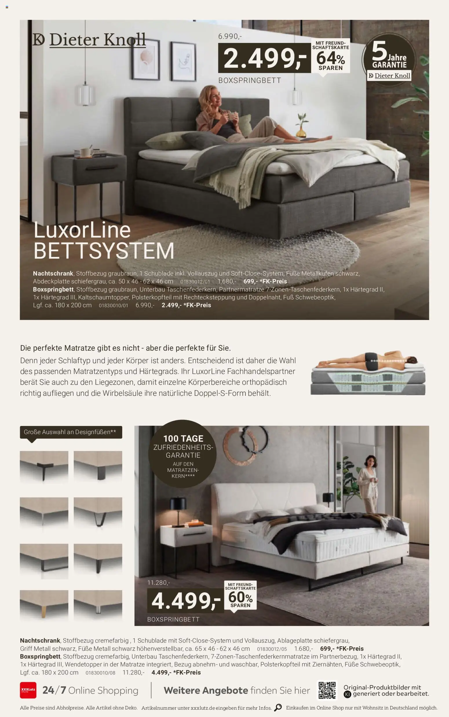 XXXLutz Dieter Knoll Spezial – gültig ab 17.10.2026 | Seite: 18 | Produkte: Tasche, Boxspringbett