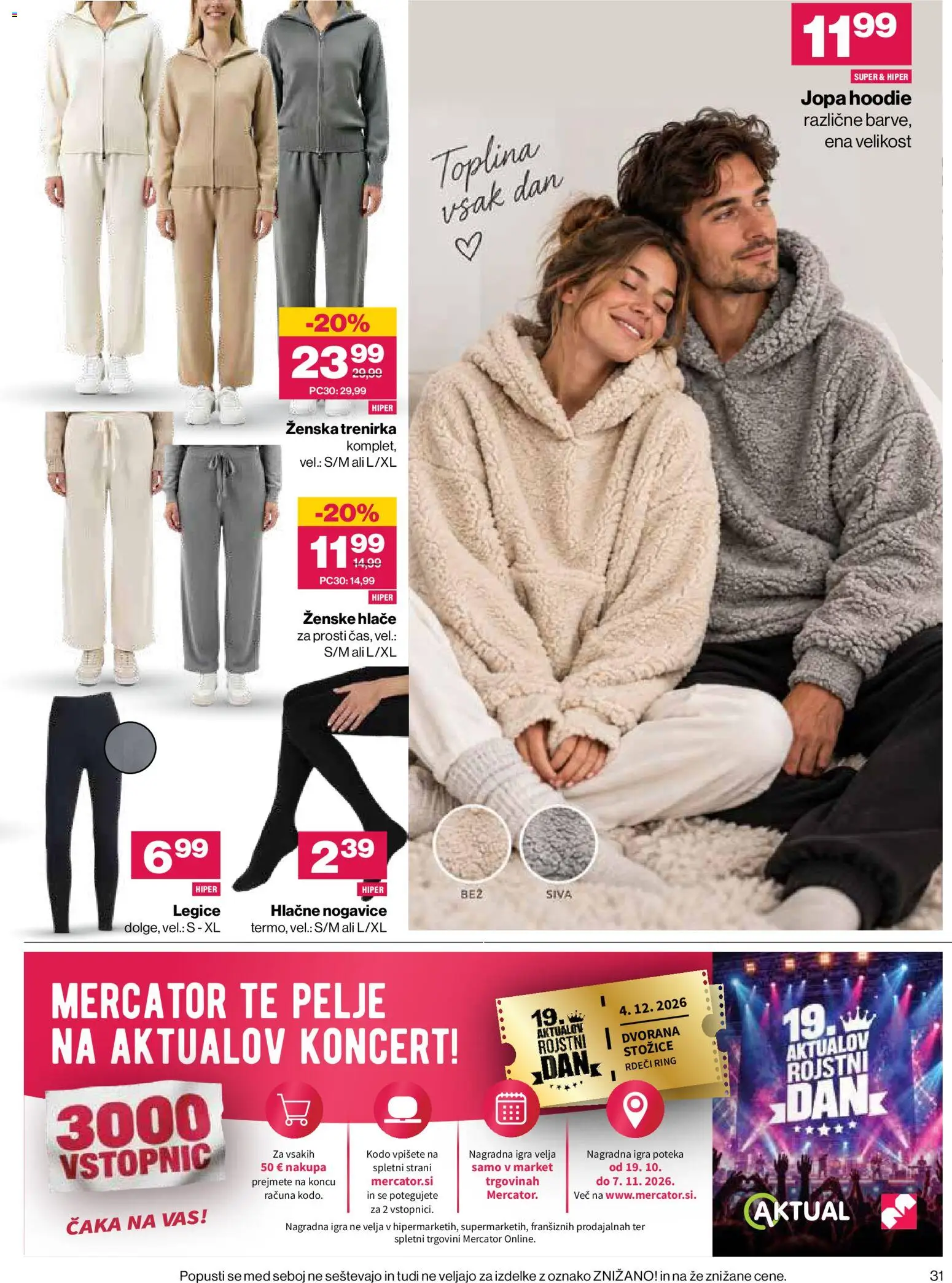 Novi Mercator katalog ponudbe – veljaven od 22.10.2026 | Stran: 31 | Izdelki: Igra, Trenirka, Nogavice, Hlacne nogavice