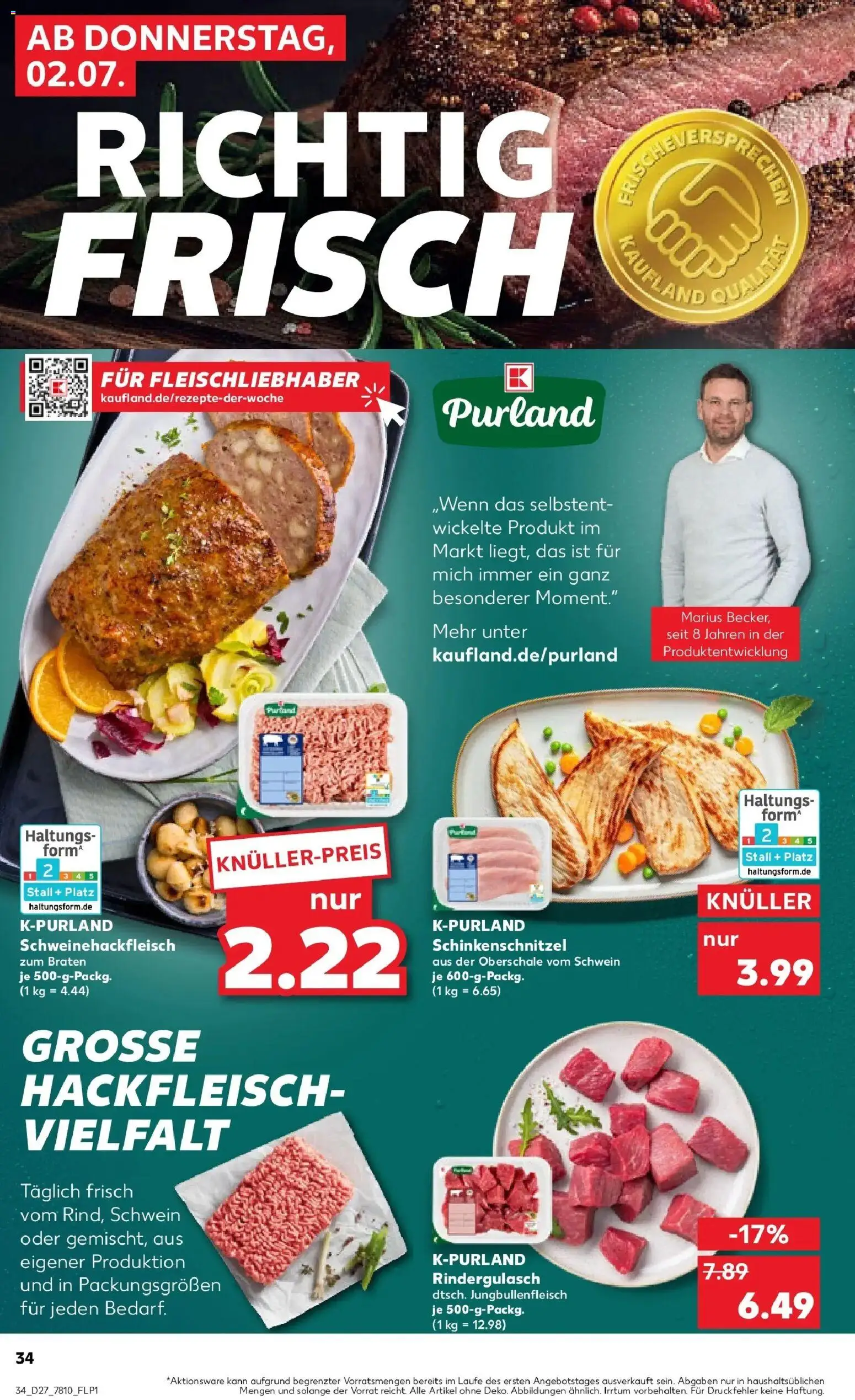 Kaufland Prospekt Peißenberg – gültig ab 29.06.2026 | Seite: 45 | Produkte: Rindergulasch, Hackfleisch
