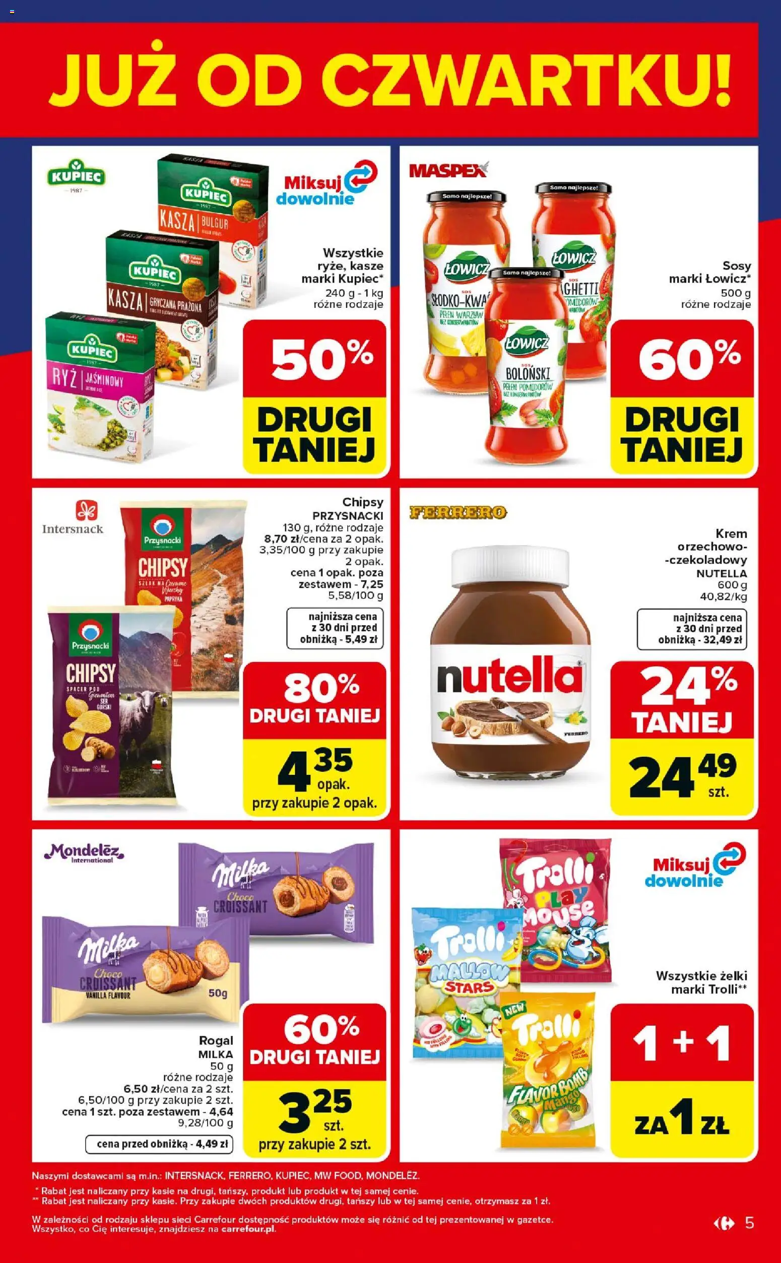 Carrefour gazetka - Weekend okazji od 07.05.2026 | Strona: 5 | Produkty: Chipsy, Papryka, Żelki, Krem