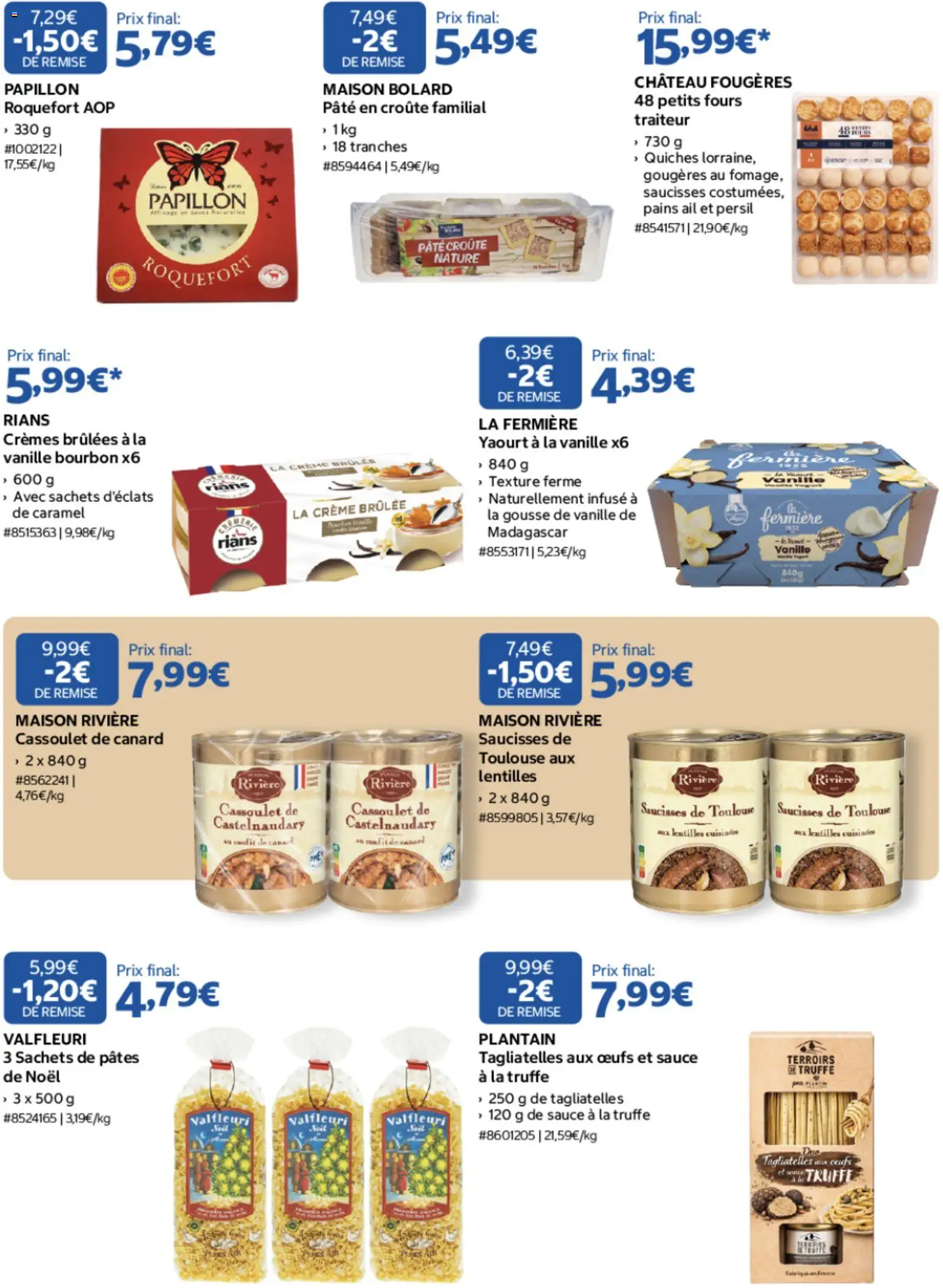 {H1} | Page: 2 | Produits: Vanille, Yaourt a la vanille, Confit de canard, Pâte