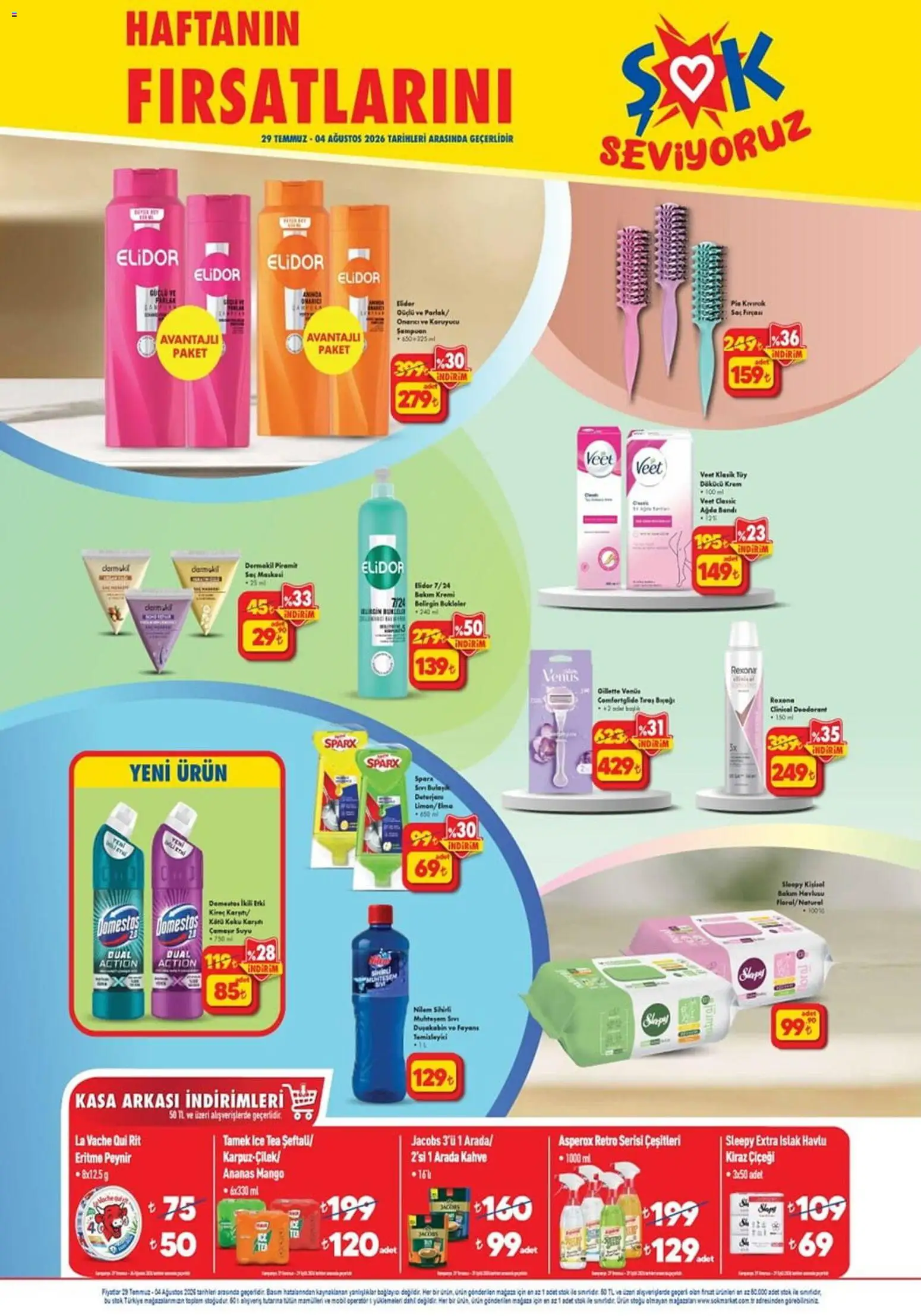 Şok Market Katalog - 29 Temmuz 2026 tarihinden itibaren geçerlidir | Sayfa: 6 | Ürünler: Krem, Deterjan, Bağlayıcı, Kasa