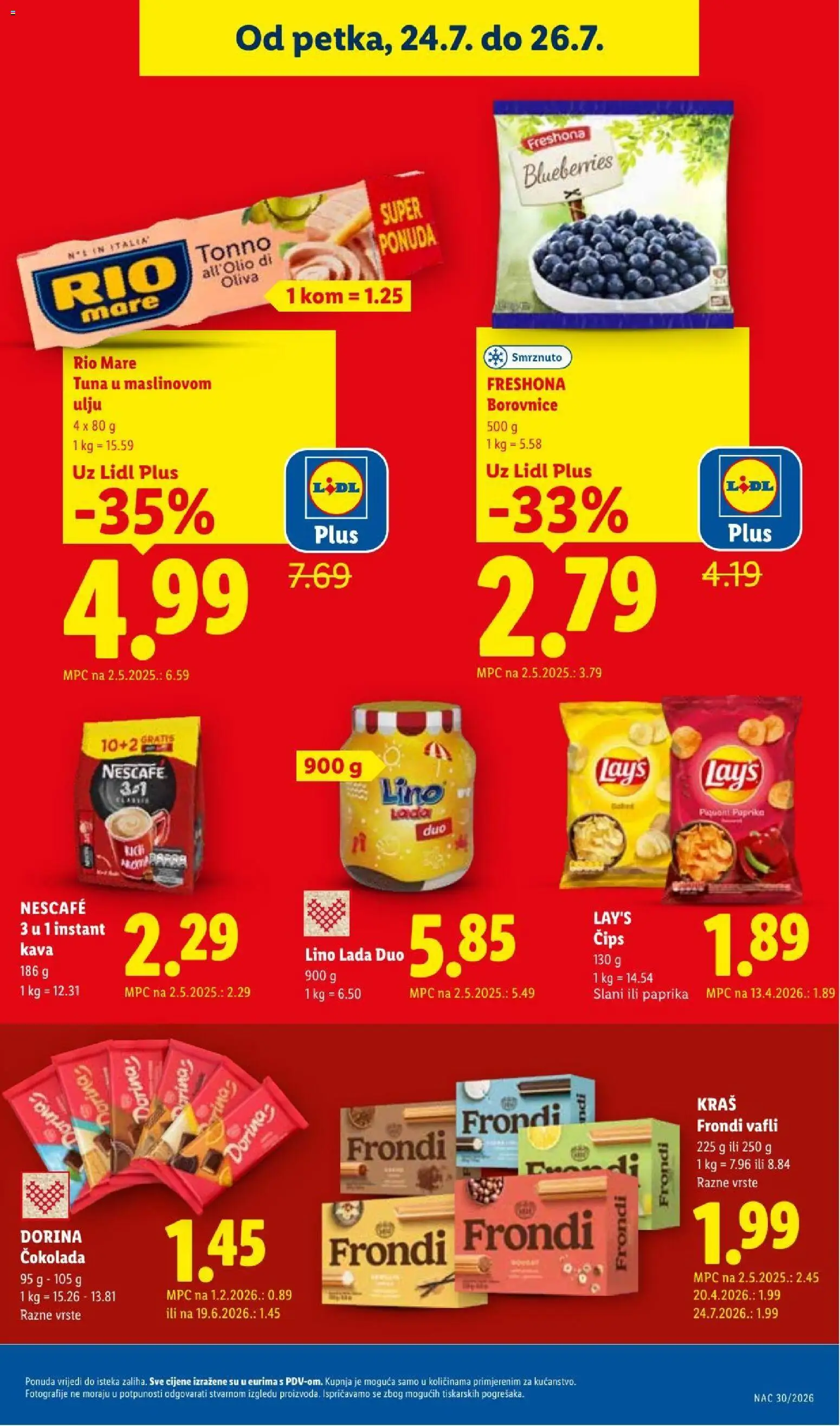 Lidl katalog | vrijedi od 20.07.2026 | Stranica: 75 | Proizvodi: Chips, Lino Lada, Freshona, Nescafe