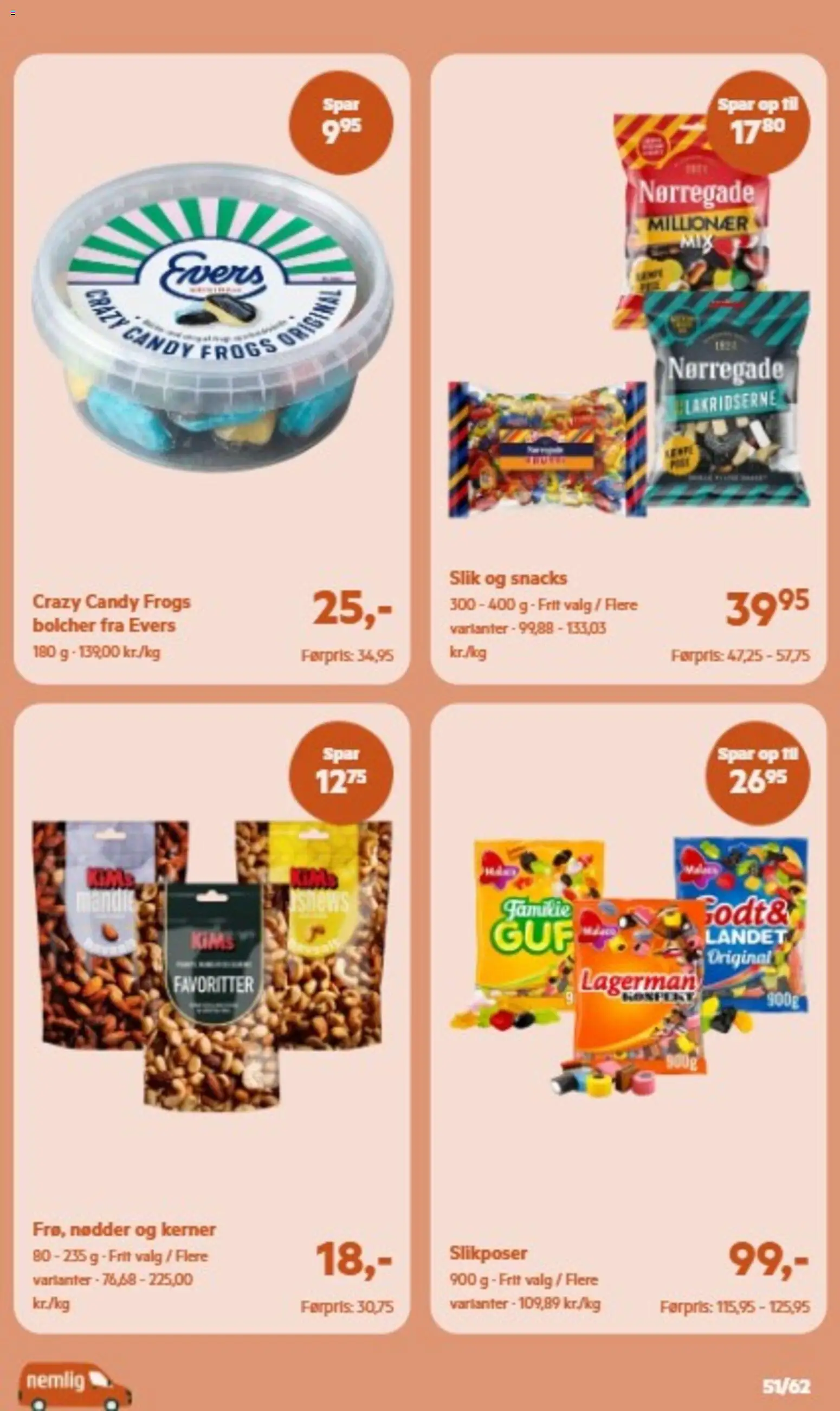 Nemlig tilbudsavis – gyldig fra 30/09/2026 | Side: 51 | Produkter: Slik, Nødder, Snacks