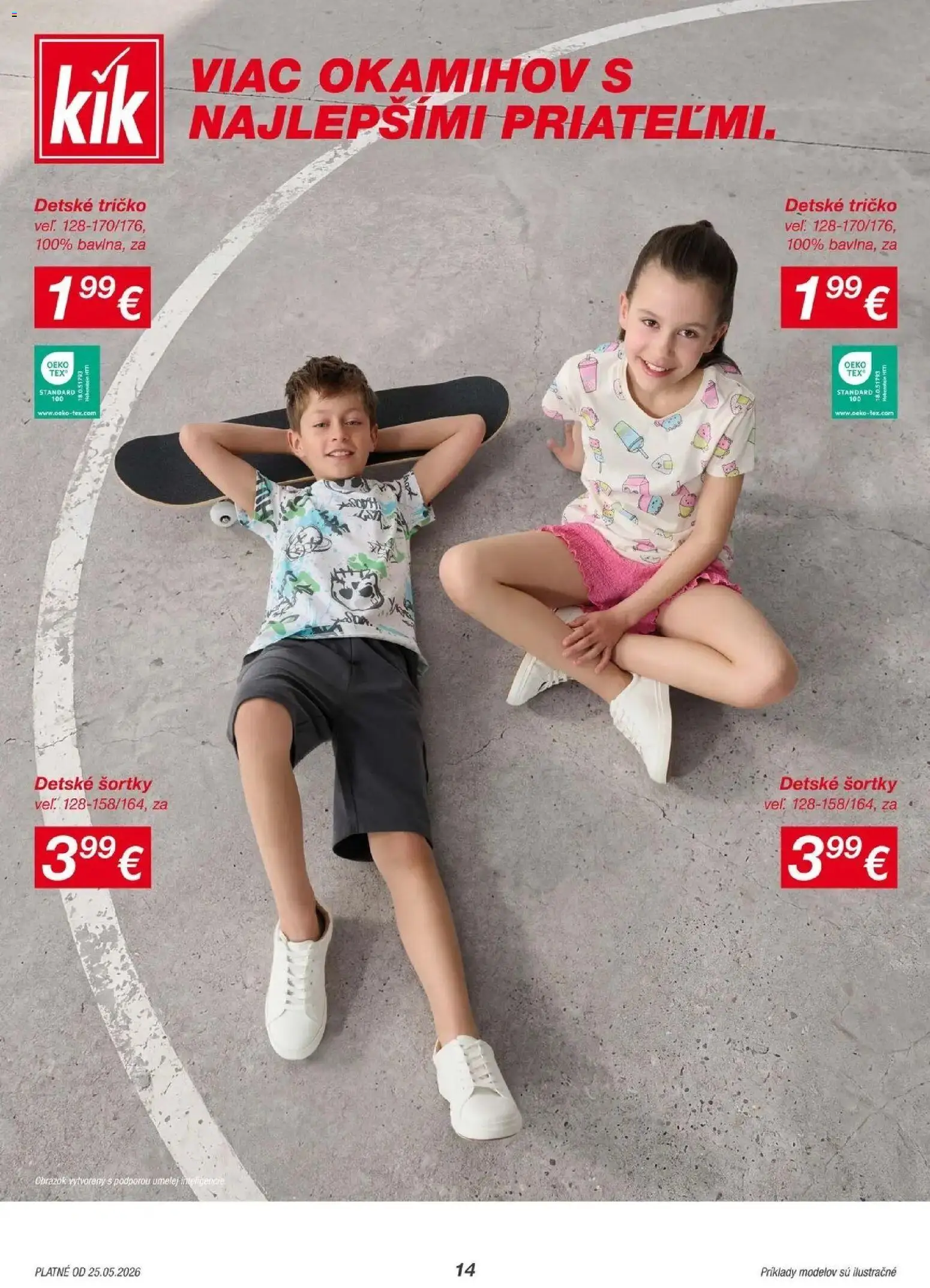 Nové Kik akcie – leták je platný od 25.05.2026 | Strana: 14 | Produkty: Tričko