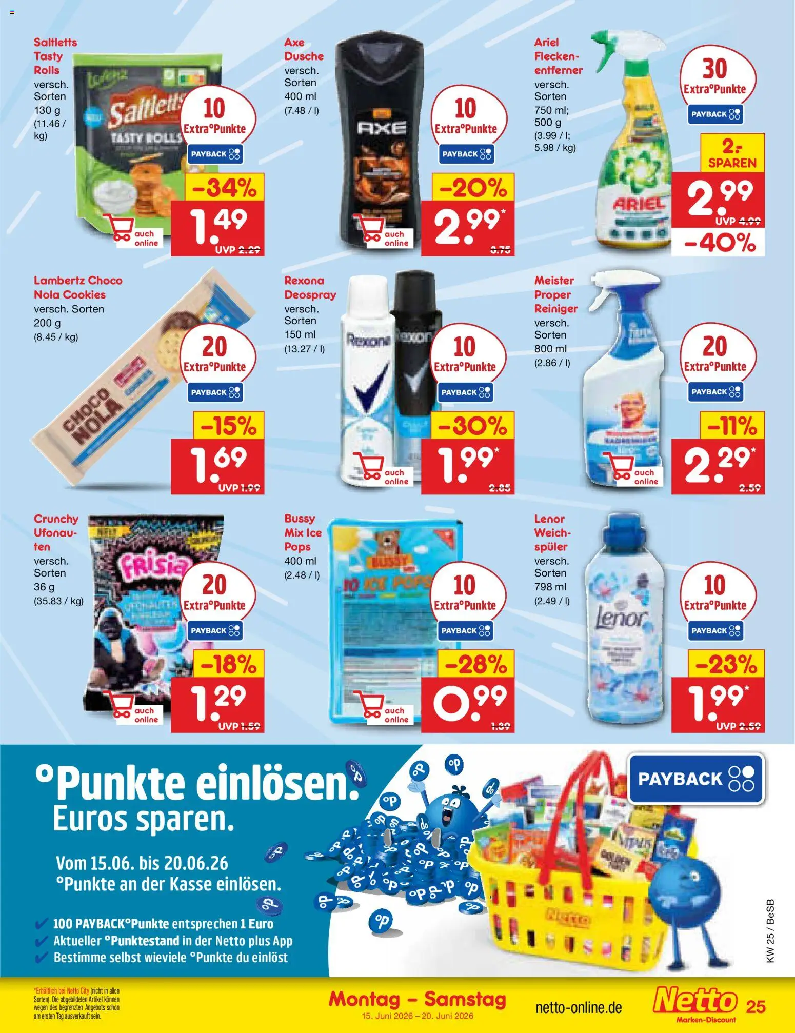 Netto Marken-Discount Prospekt – gültig ab 15.06.2026 | Seite: 33 | Produkte: Lenor, Ariel, Dusche, Deospray