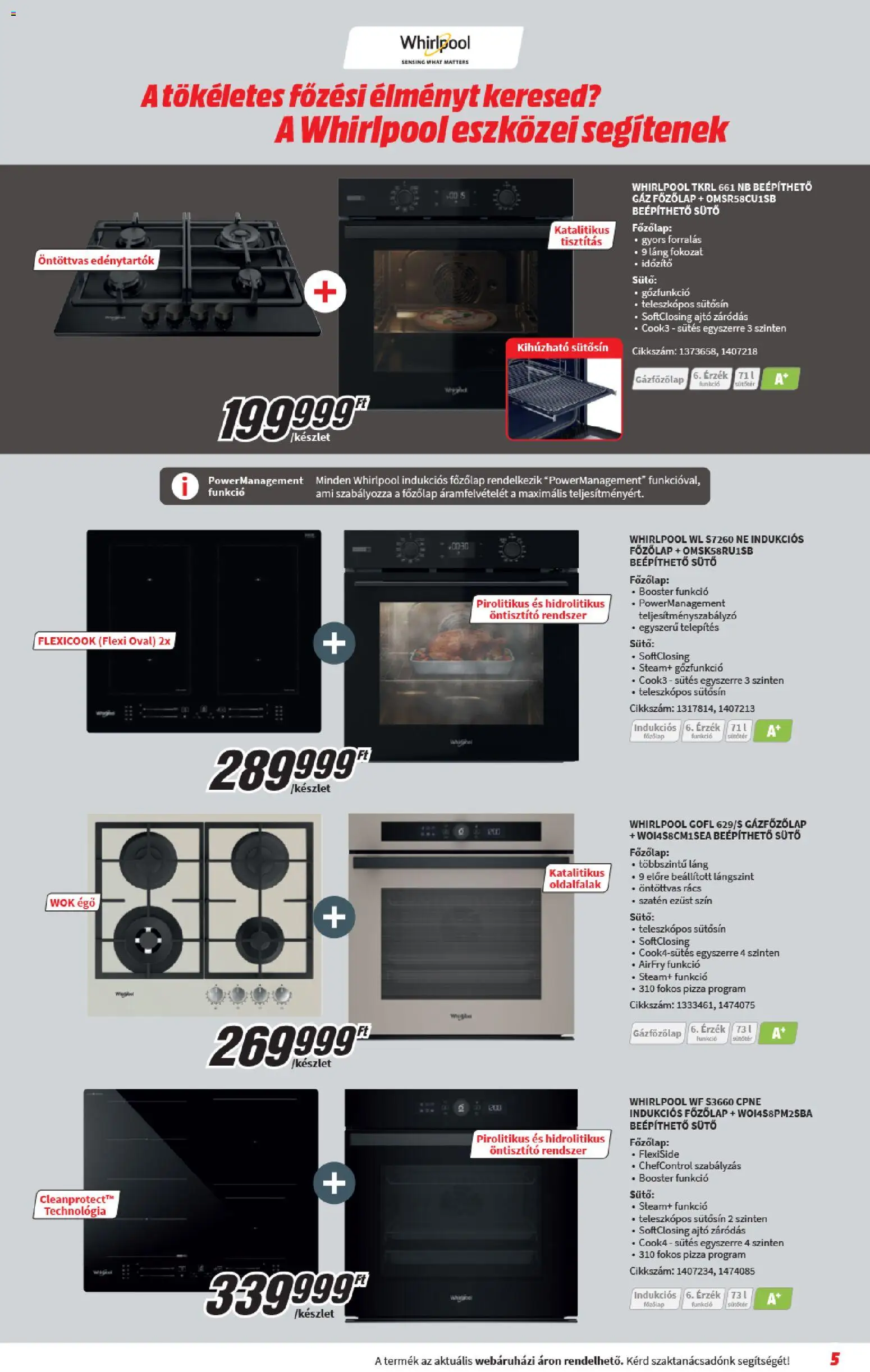 Media Markt akciós ujság - amely érvényes a következő dátumtól: 06.05.2026 | Oldal: 5 | Termékek: Sütő, Főzőlap, Indukciós főzőlap, Pizza