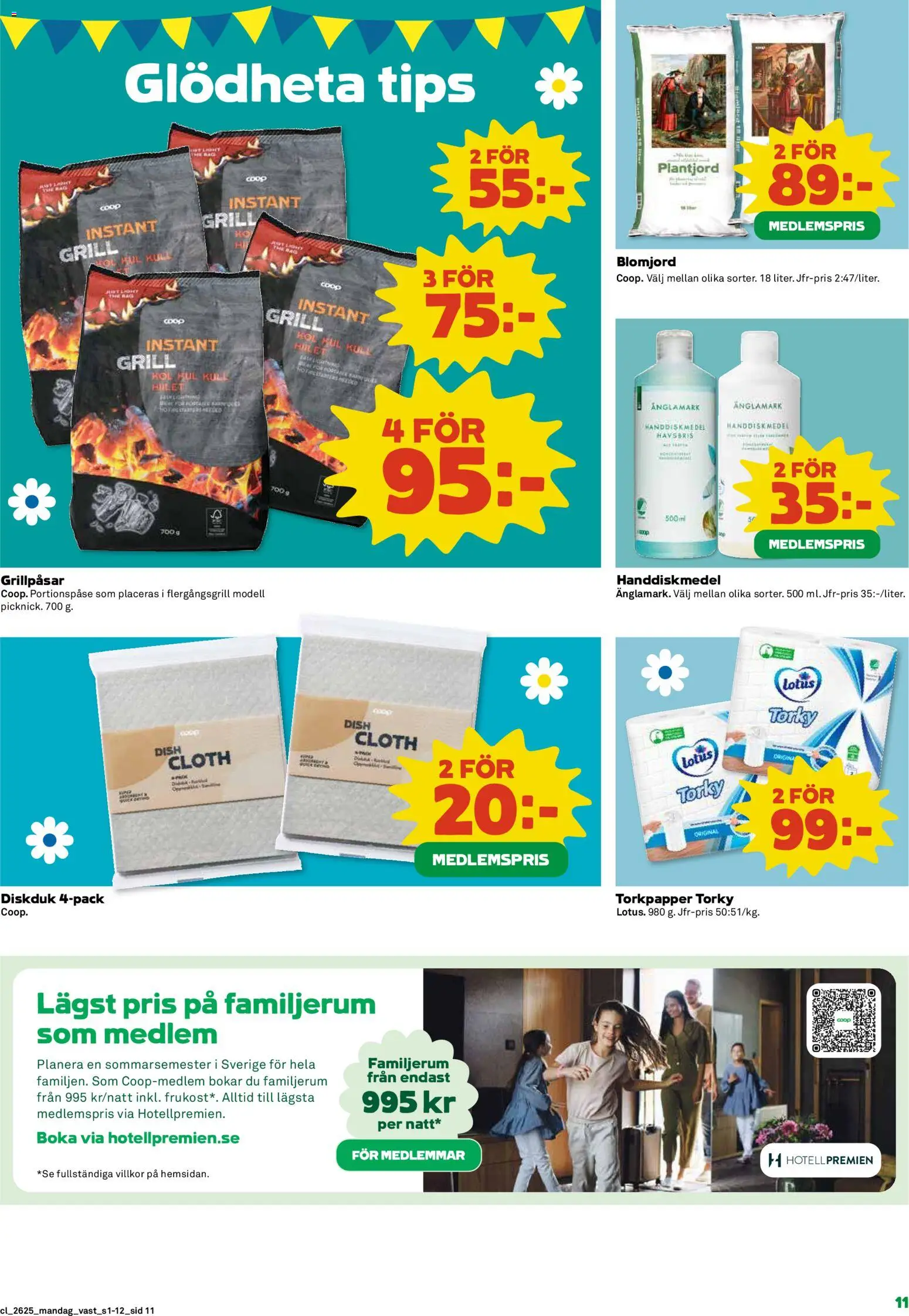 Coop reklamblad aktuell från 15.06.2026 | Sida: 11 | Produkter: Grill, Blomjord, Handdiskmedel