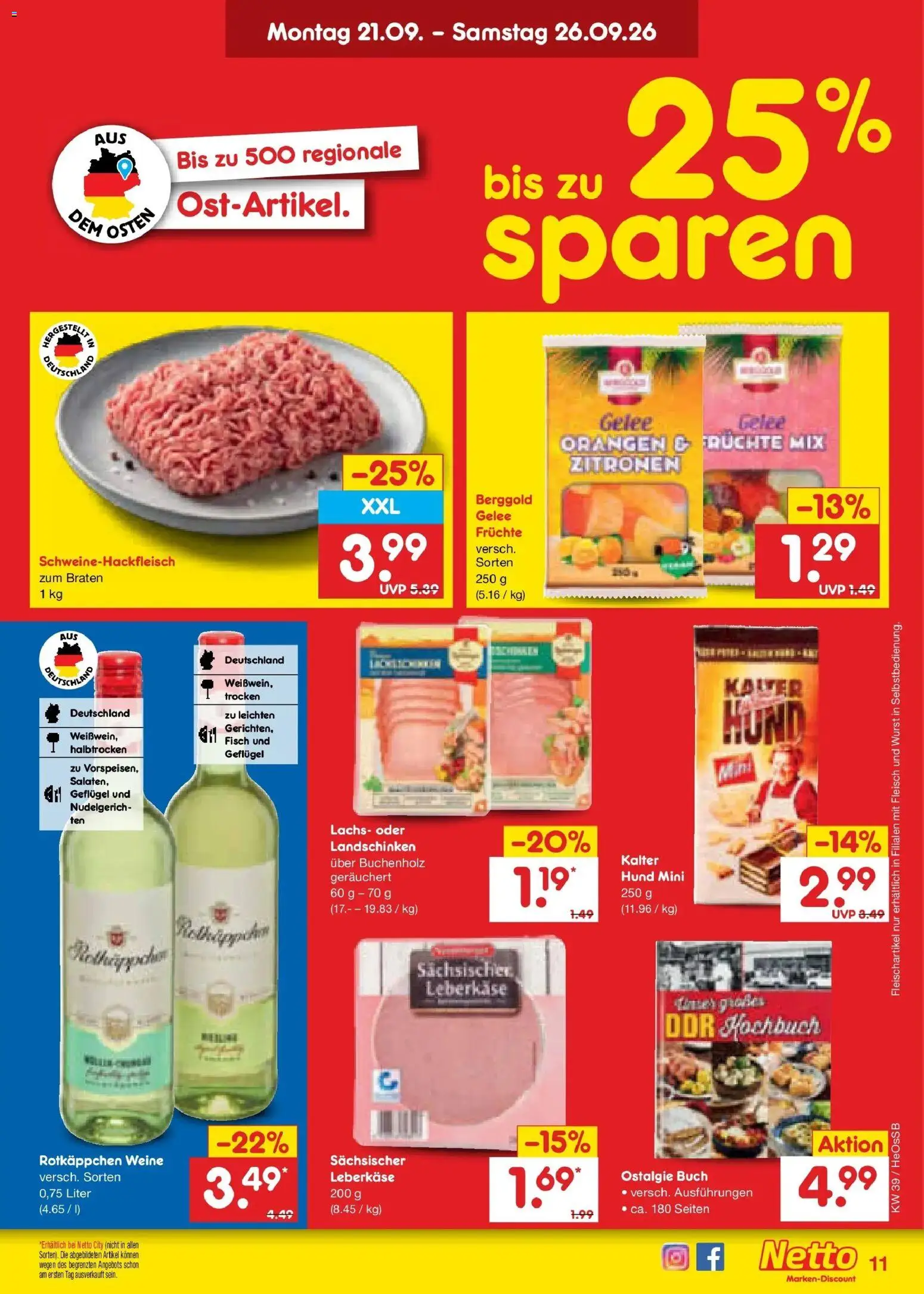Netto Marken-Discount Prospekt Rostock – gültig ab 21.09.2026 | Seite: 17 | Produkte: Fisch, Wurst, Fleisch, Leberkase