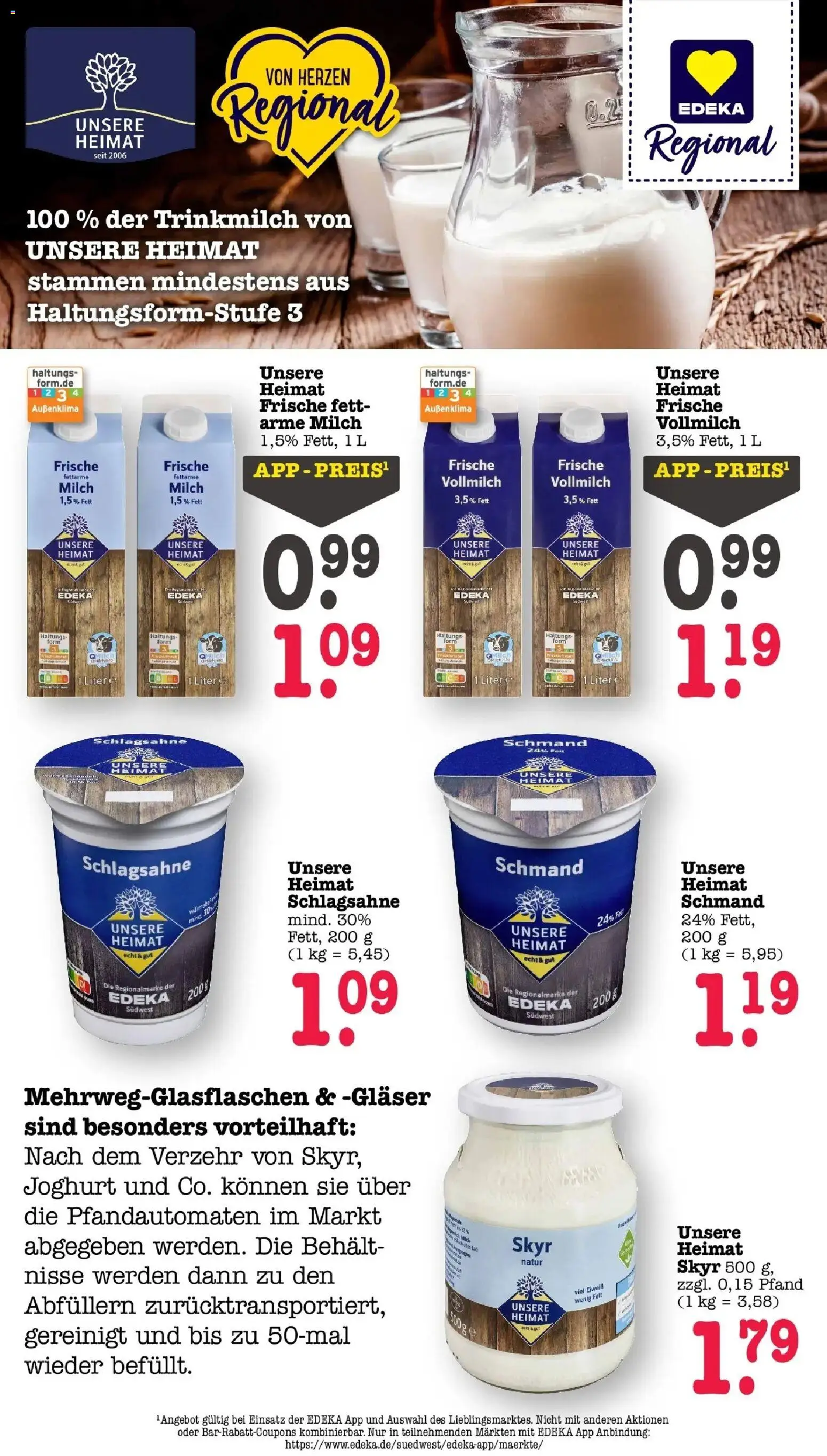 Edeka Prospekt Heidelberg – gültig ab 27.07.2026 | Seite: 25 | Produkte: Schlagsahne, Milch, Joghurt, Skyr
