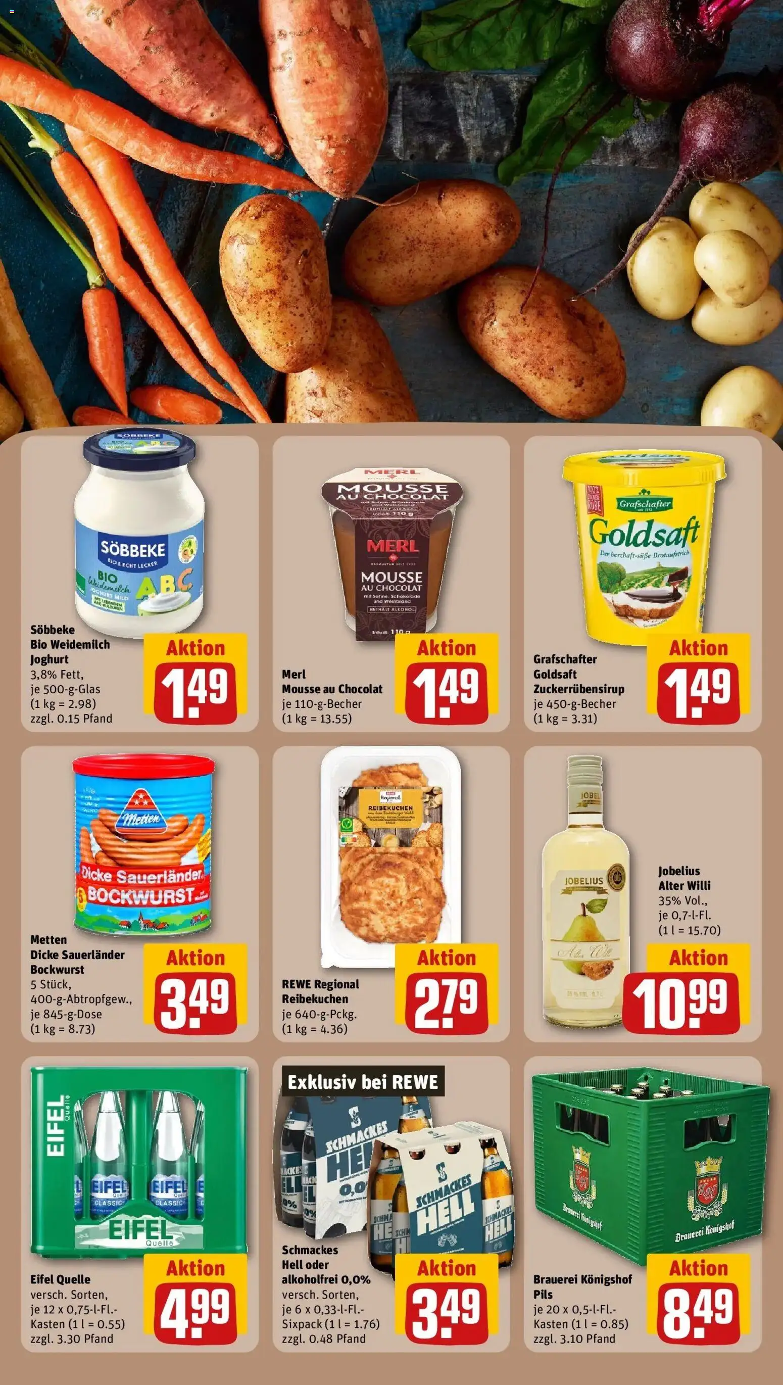 REWE Prospekt ab 26.10.2026 zum Blättern » Angebote | Seite: 25 | Produkte: Bockwurst, Merci, Alkohol, Jacke