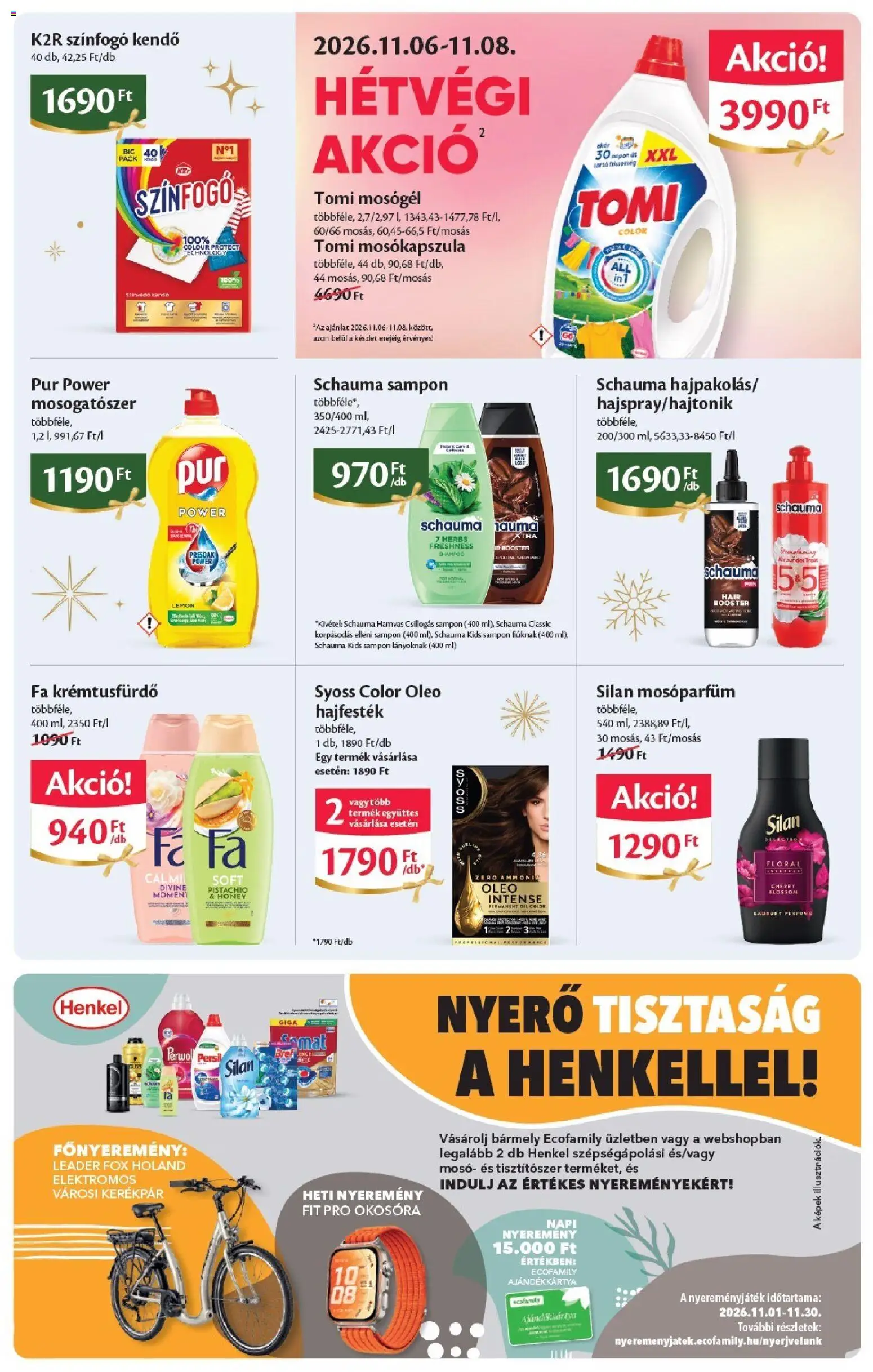 Ecofamily akciós ujság - amely érvényes a következő dátumtól: 2026.11.05. | Oldal: 15 | Termékek: Kendő, Bref, Tartó, Mosókapszula