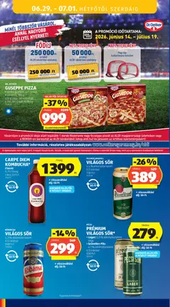 VILÁGOS SÖR, 4,4 % alkoholtartalom 0,5 l/doboz - amely érvényes a következő dátumtól: 2026.06.25. | Oldal: 38