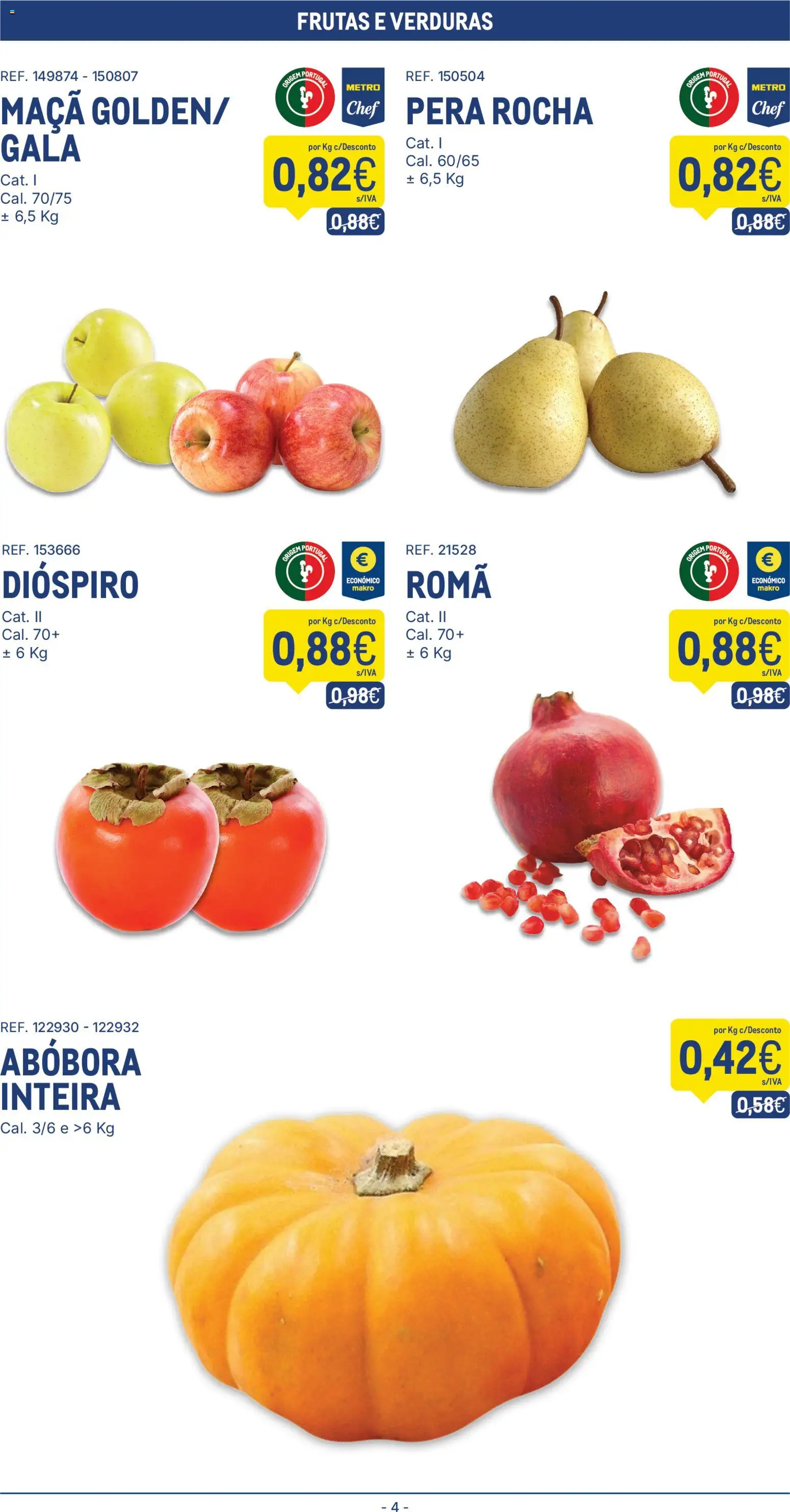 Makro folheto │ válido de 20/10/2026 | Página: 4 | Produtos: Romã, Dióspiro, Maça, Abóbora