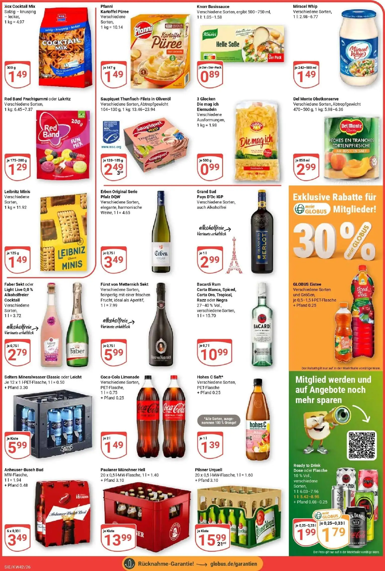 Globus Prospekt Siegen (ab 12.10.2026) » Angebote online | Seite: 4 | Produkte: Bacardi, Furst von metternich, Merlot, Saft