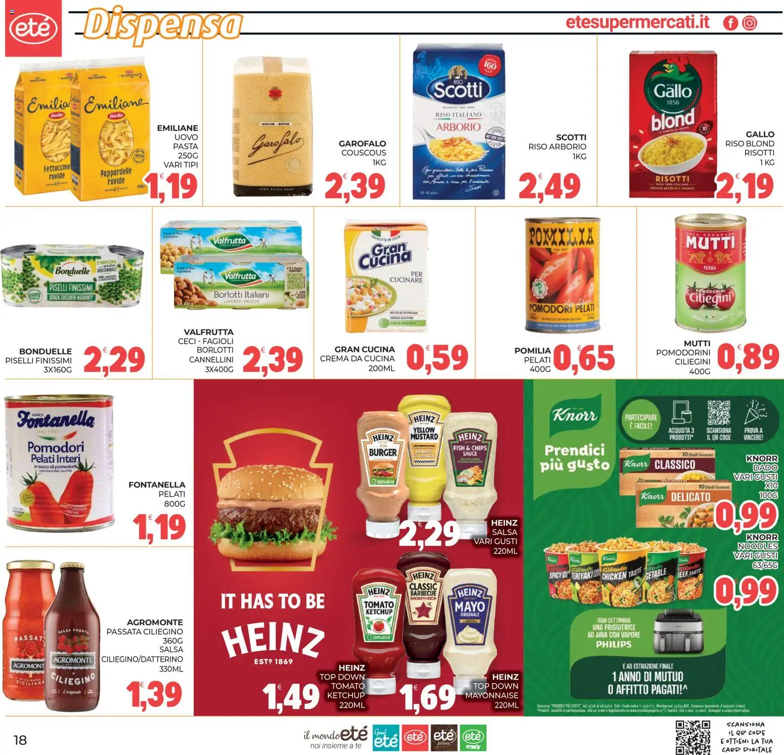 Volantino Eté del 11/09/2026 | Pagina: 18 | Prodotti: Riso, Ketchup, Cannellini, Fagioli