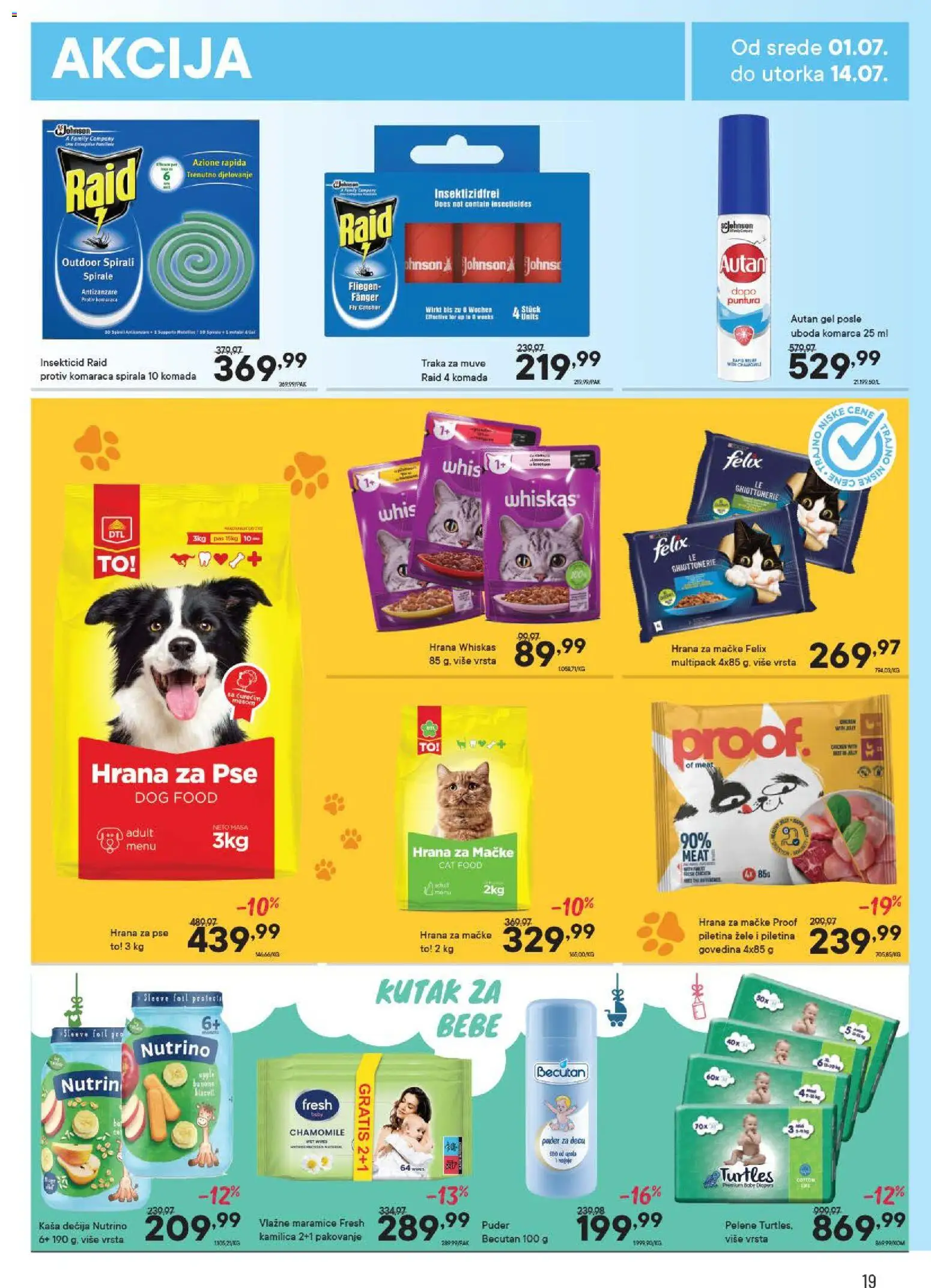 PerSu katalog - važi od 01.07.2026 | Strana: 19 | Proizvode: Govedina, Vlažne maramice, Whiskas, Pelene