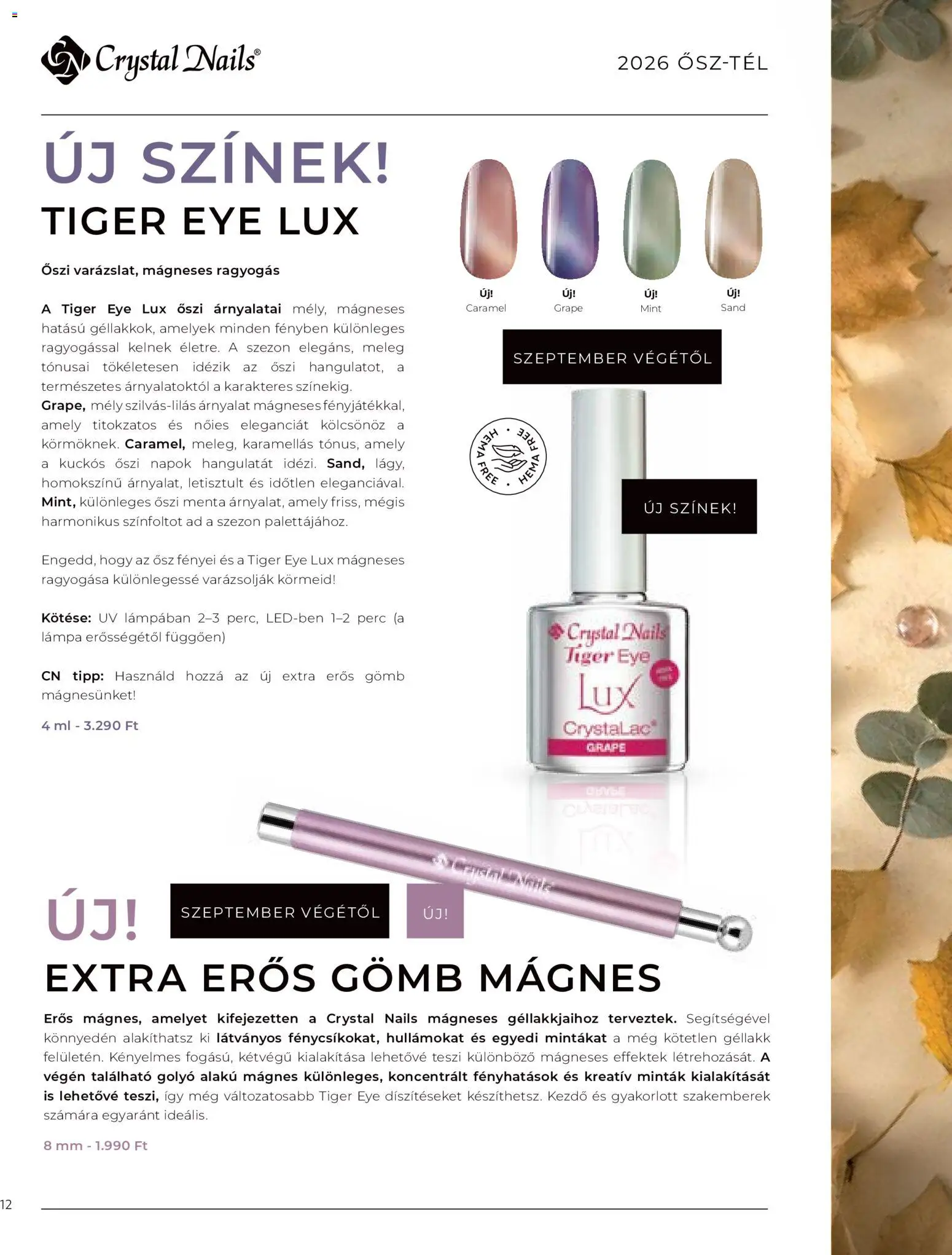 Crystal Nails akciós ujság - amely érvényes a következő dátumtól: 2026.09.08. | Oldal: 12 | Termékek: Menta, Lámpa