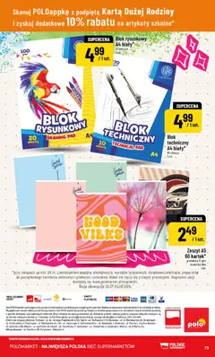 Pogląd oferty "POLOmarket gazetka" - ważna od 29.07.2026 | Strona: 73 | Produkty: Karta, Zeszyt