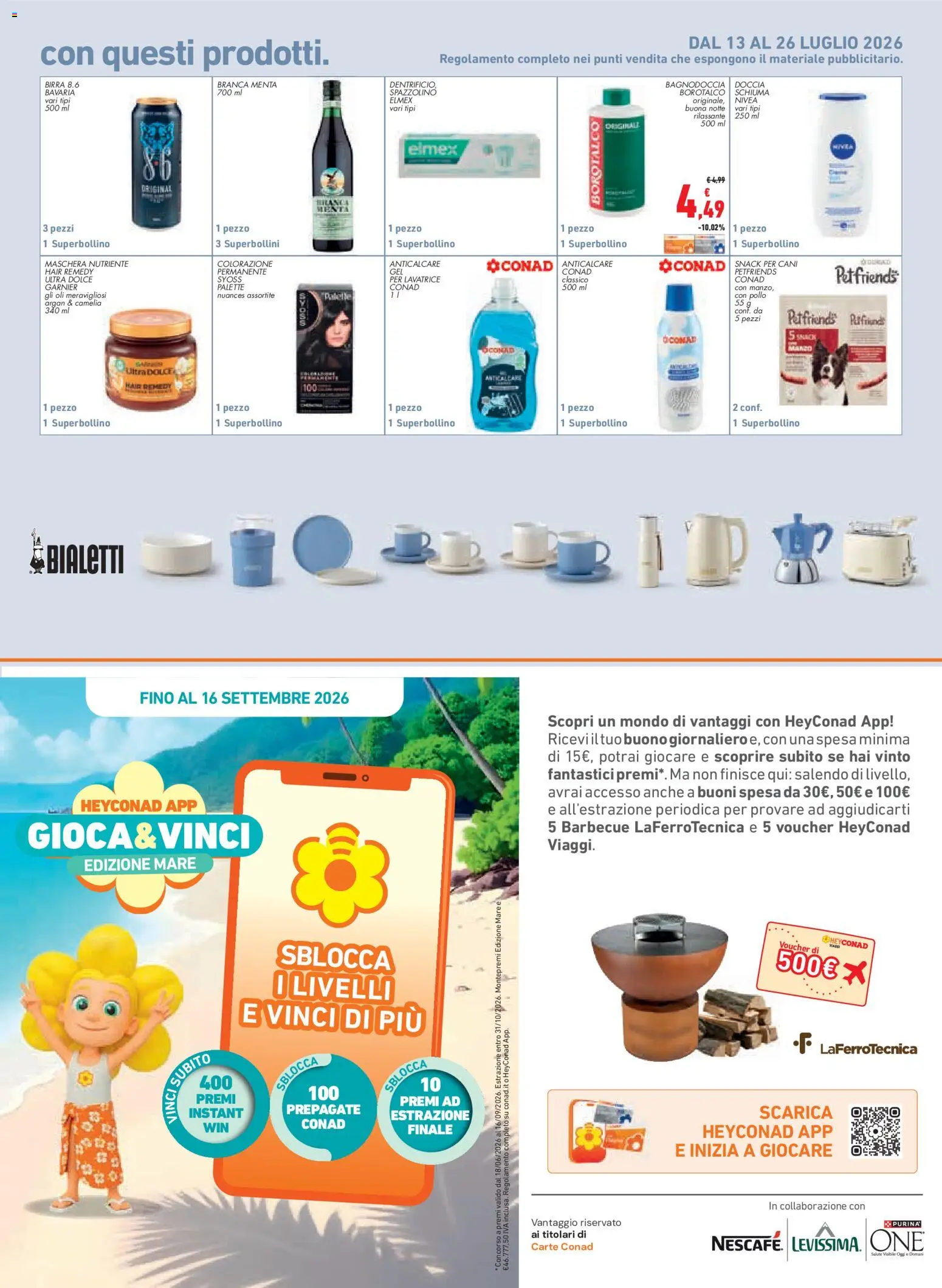 Volantino Conad del 16/07/2026 | Pagina: 15 | Prodotti: Birra, Spazzolino, Barbecue, Menta